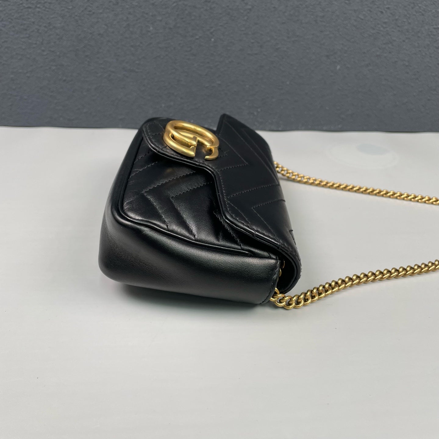Gucci - GG Marmont Mini Chain Bag - Leather - Black - (mini)