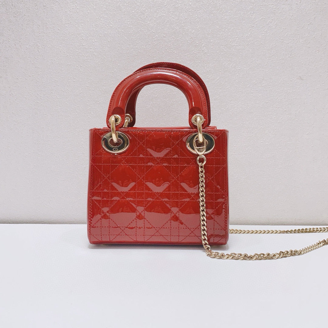 Dior - Lady Dior Mini - Patent leather - Red - (mini)