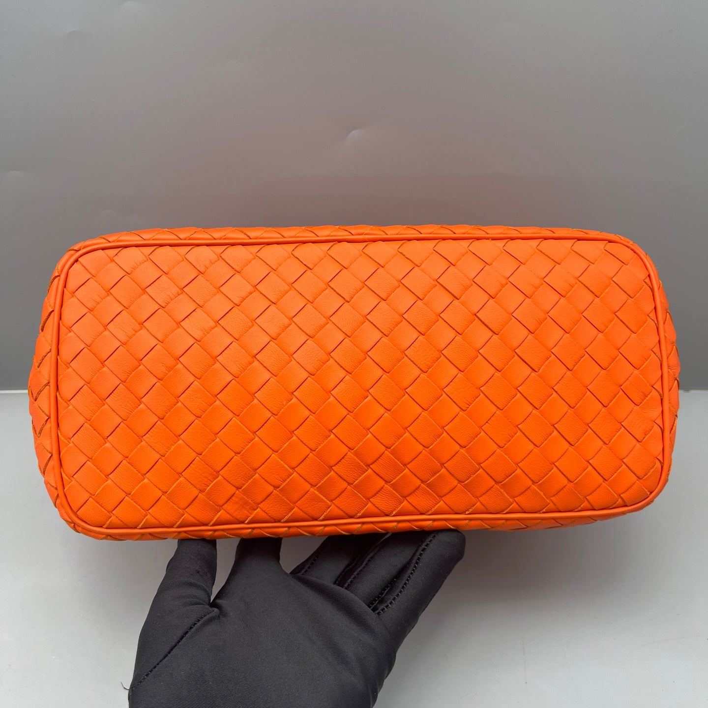 Bottega Veneta - Intrecciato Shoulder Bag (A7055) - Leather - Orange - (small)