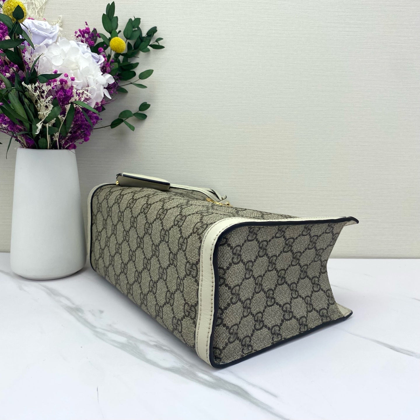 Gucci - Padlock Tote Small - GG Supreme canvas with leather trim - White - (Small)