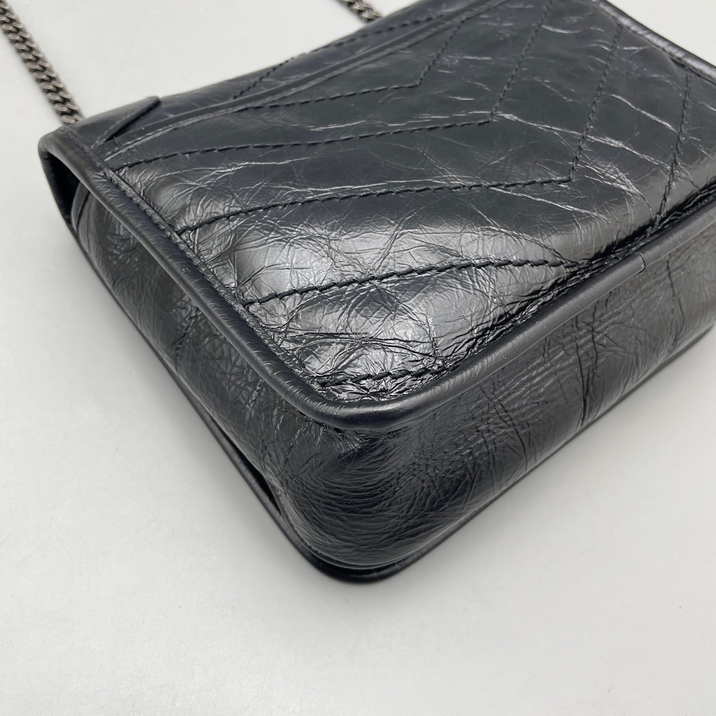 Saint Laurent - Niki Chain Wallet - Leather - Black - (mini)