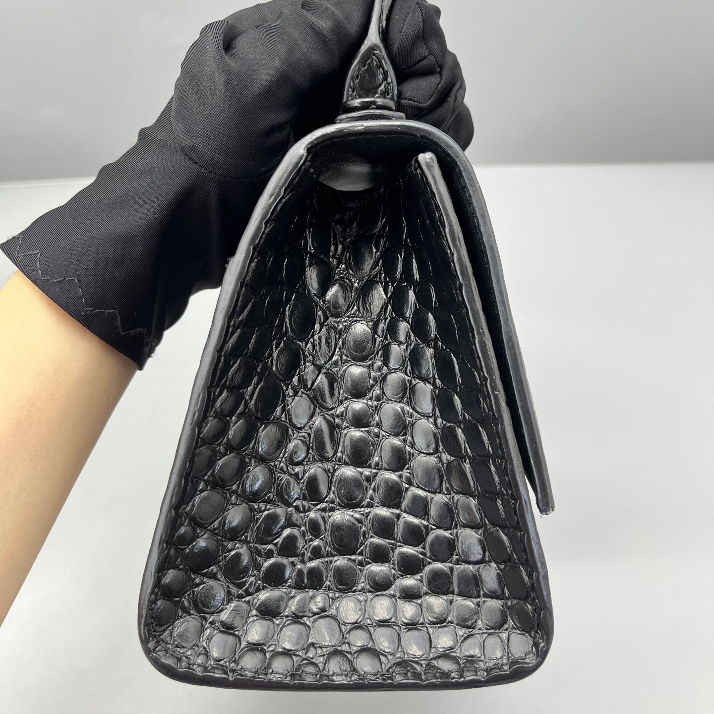 Balenciaga - Hourglass Bag - Leather - Black - (Small)
