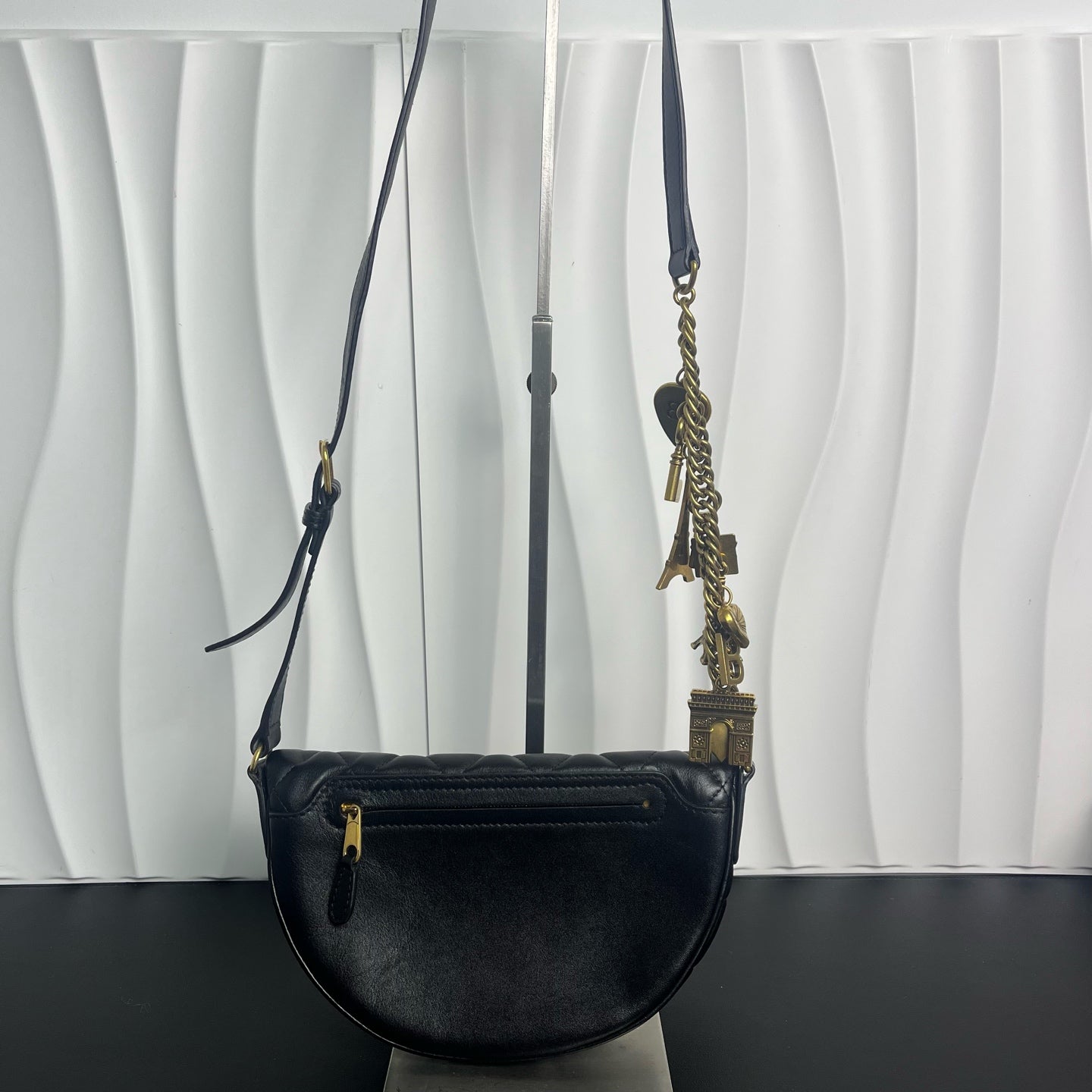 Balenciaga - Quilted Half-Moon Belt Bag - Goatskin leather - Black - (mini)