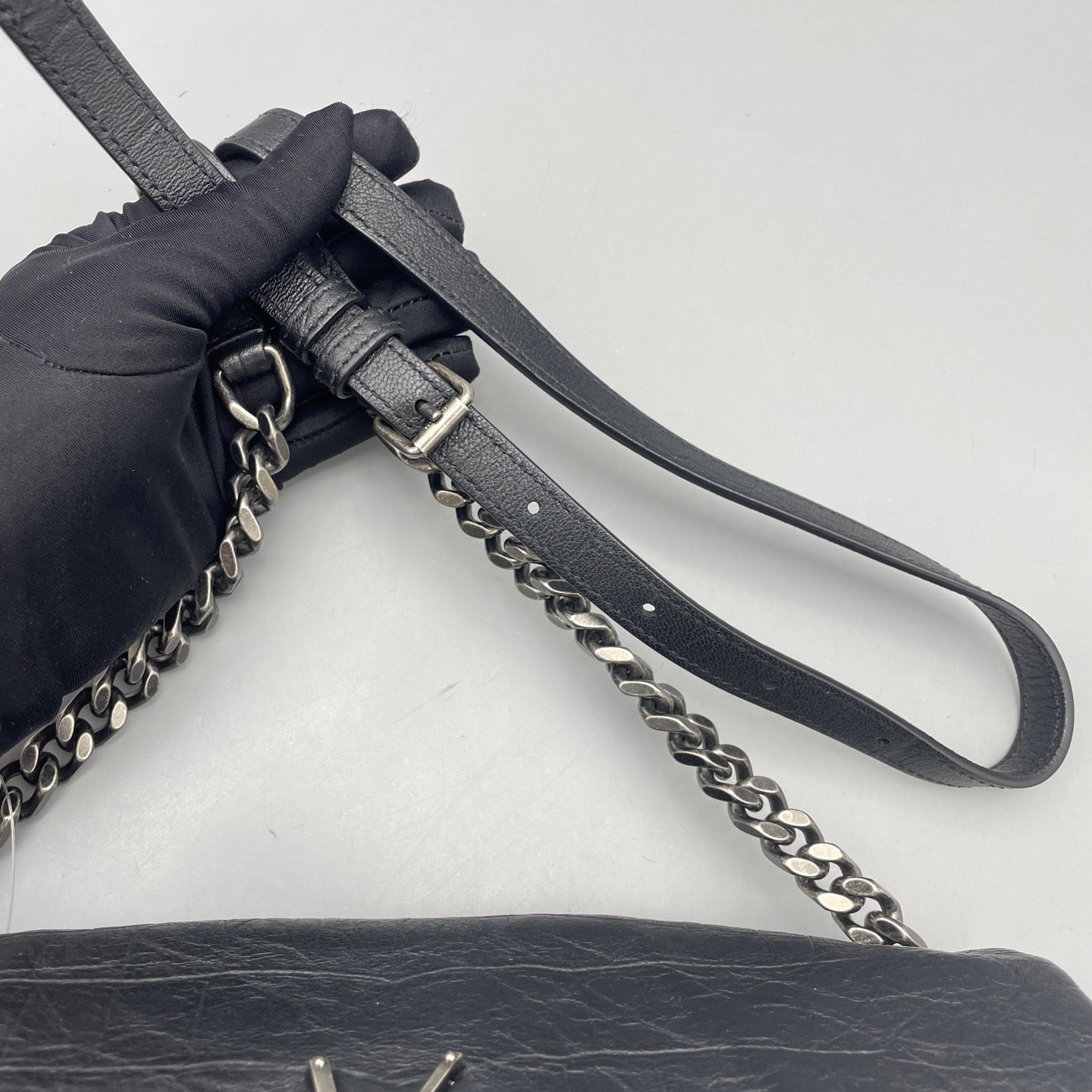 Saint Laurent - Hollywood Chain Flap Bag - Matte crocodile-embossed leather - Black - (medium)