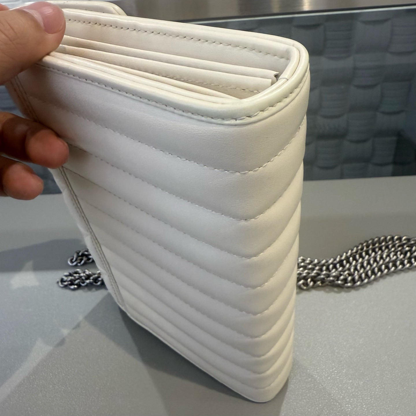 Gucci - Marmont Matelassé Leather Wallet On Chain (WOC) - Leather - White - (mini)