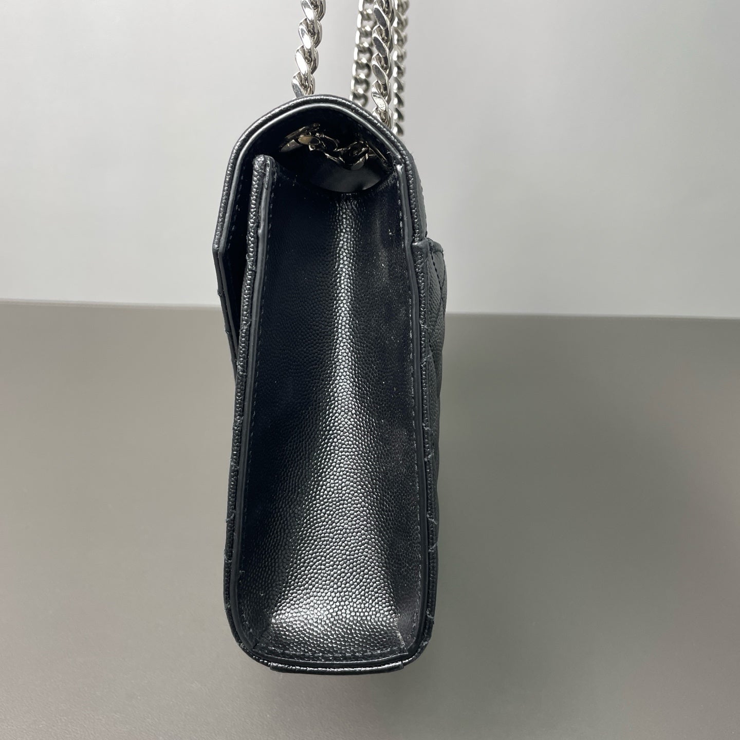 Saint Laurent - Envelope Bag - Pebbled calfskin leather - Black - (medium)