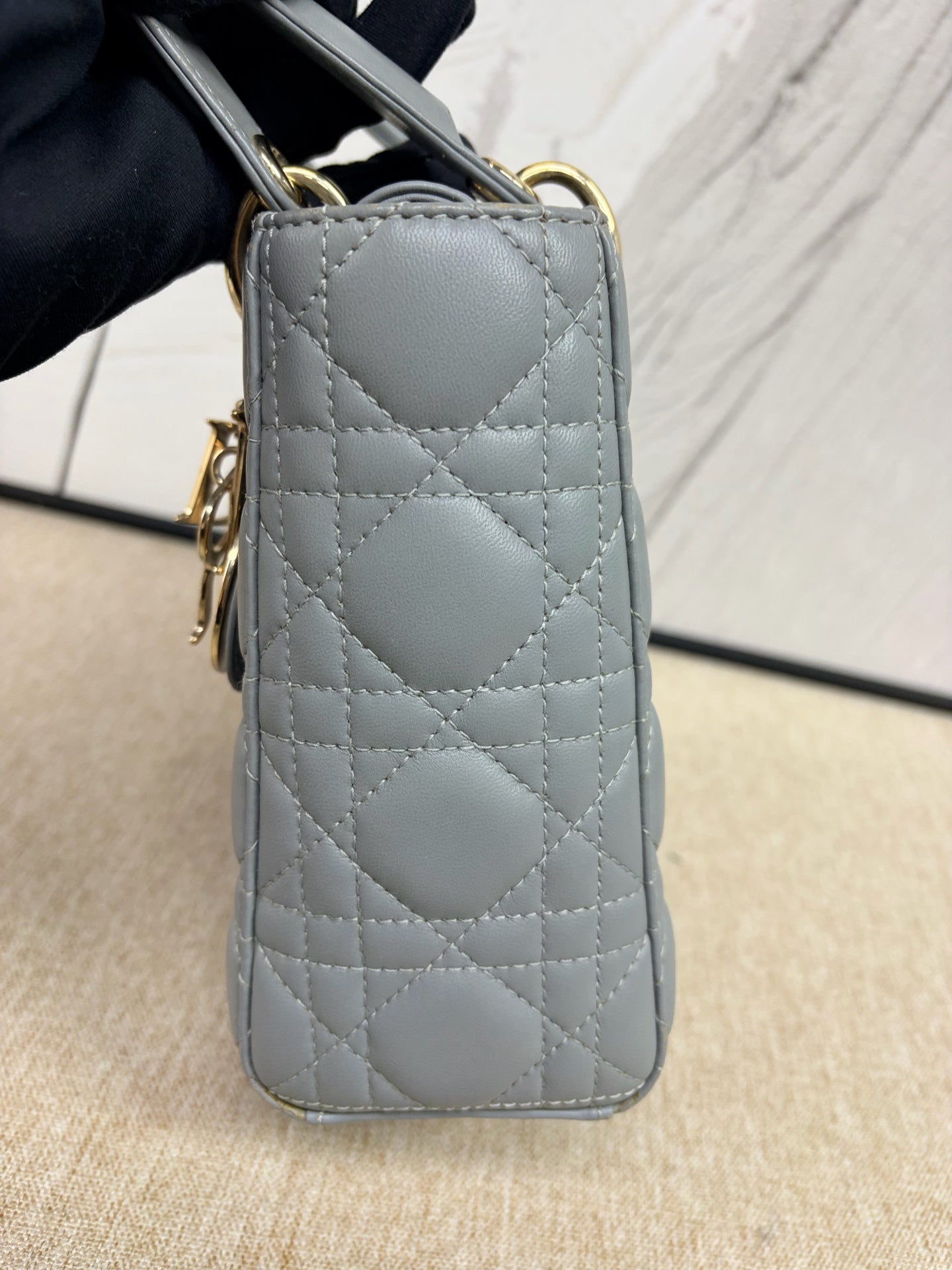 Dior - Lady Dior Mini - Lambskin leather - Grey - (Small)