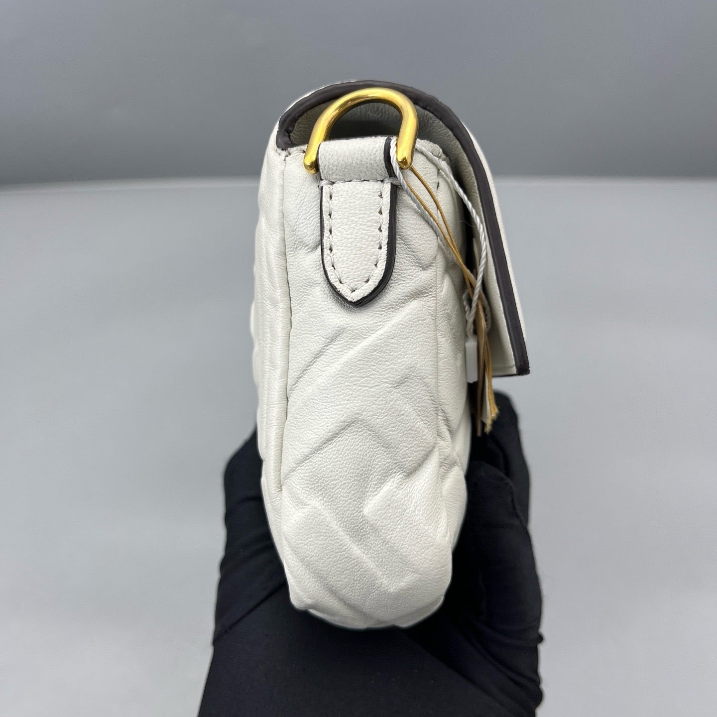 Fendi - Baguette Mini FF Embossed - Leather - White - (mini)