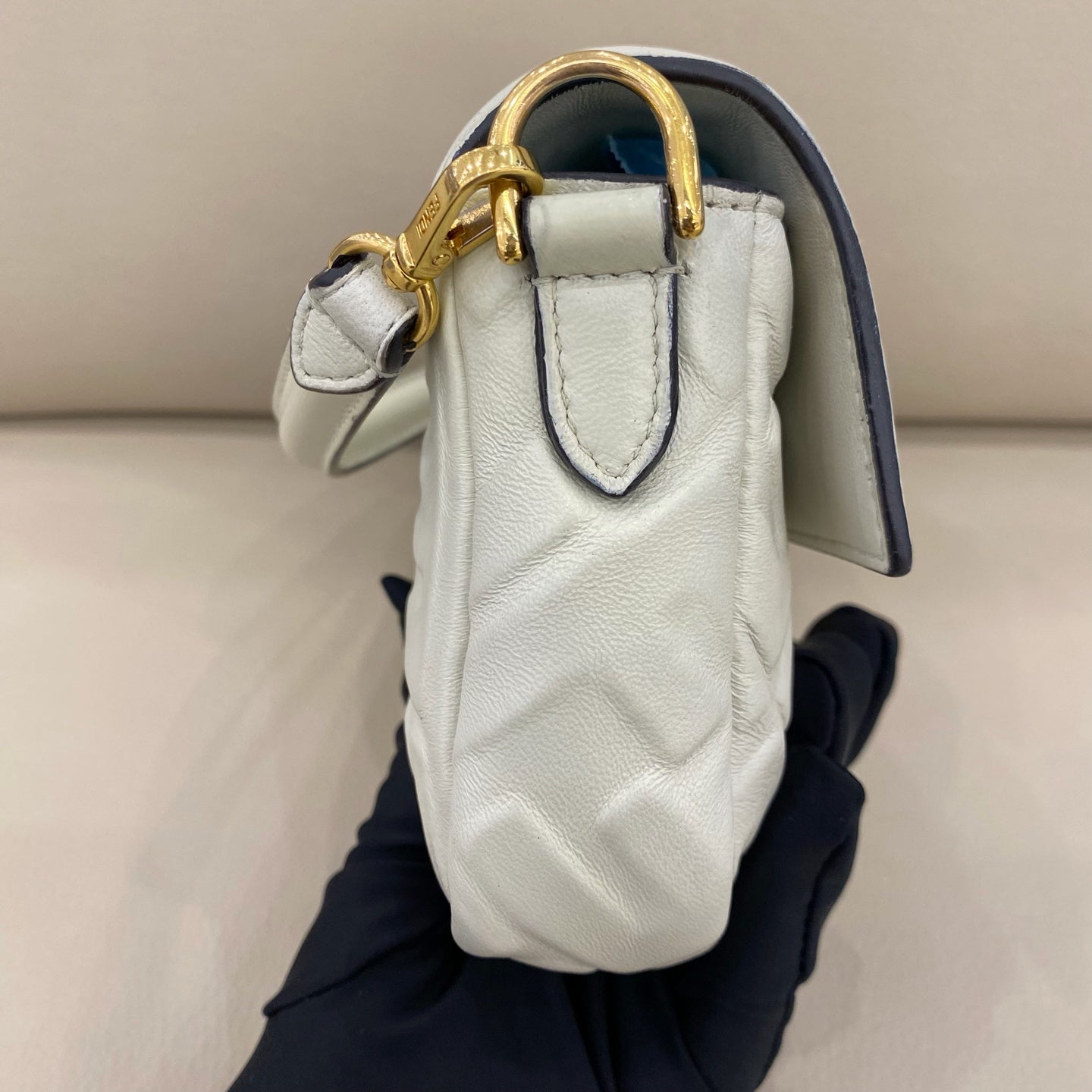 Fendi - Embossed Baguette Mini - Leather - White - (mini)