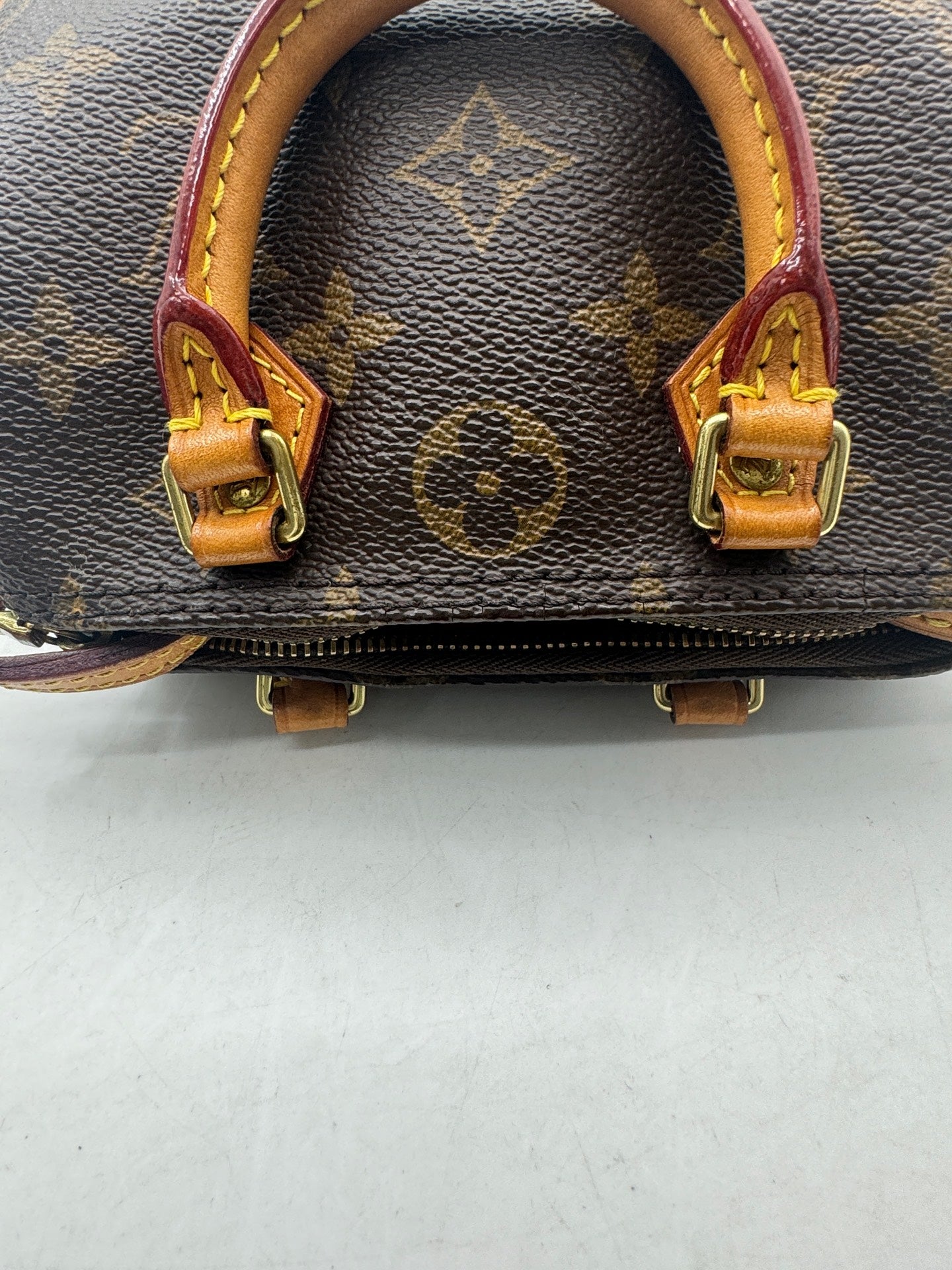 Louis Vuitton - Nano Speedy - Monogram coated canvas with natural cowhide leather trim - Brown - (Mini)