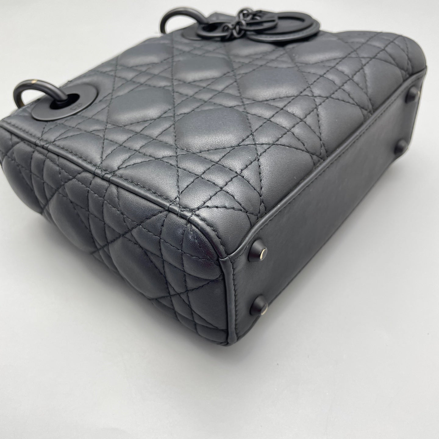 Dior - Lady Dior Mini - Matte Cannage-quilted leather - Black - (mini)