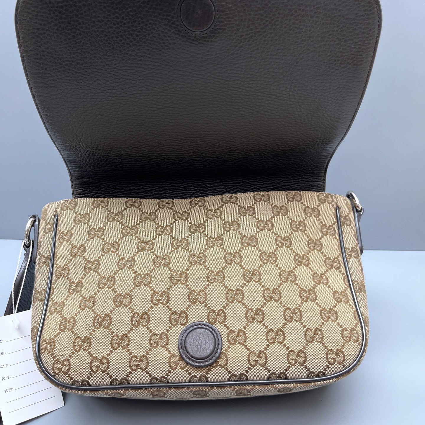 Gucci - GG Monogram Canvas Messenger Bag - Canvas and Leather - Beige and Brown - (Medium)