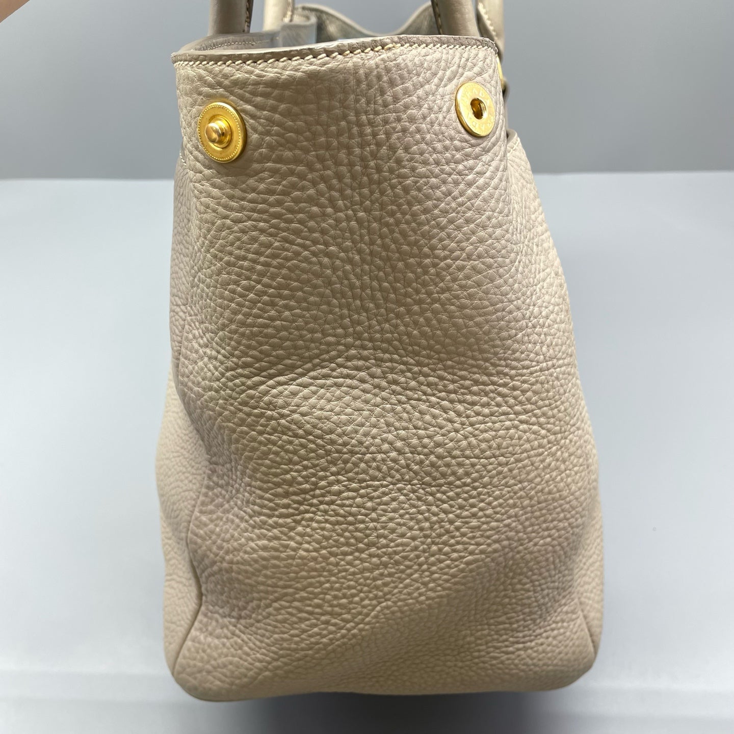 Prada - Tote Bag - Grained leather - Grey - (Medium)