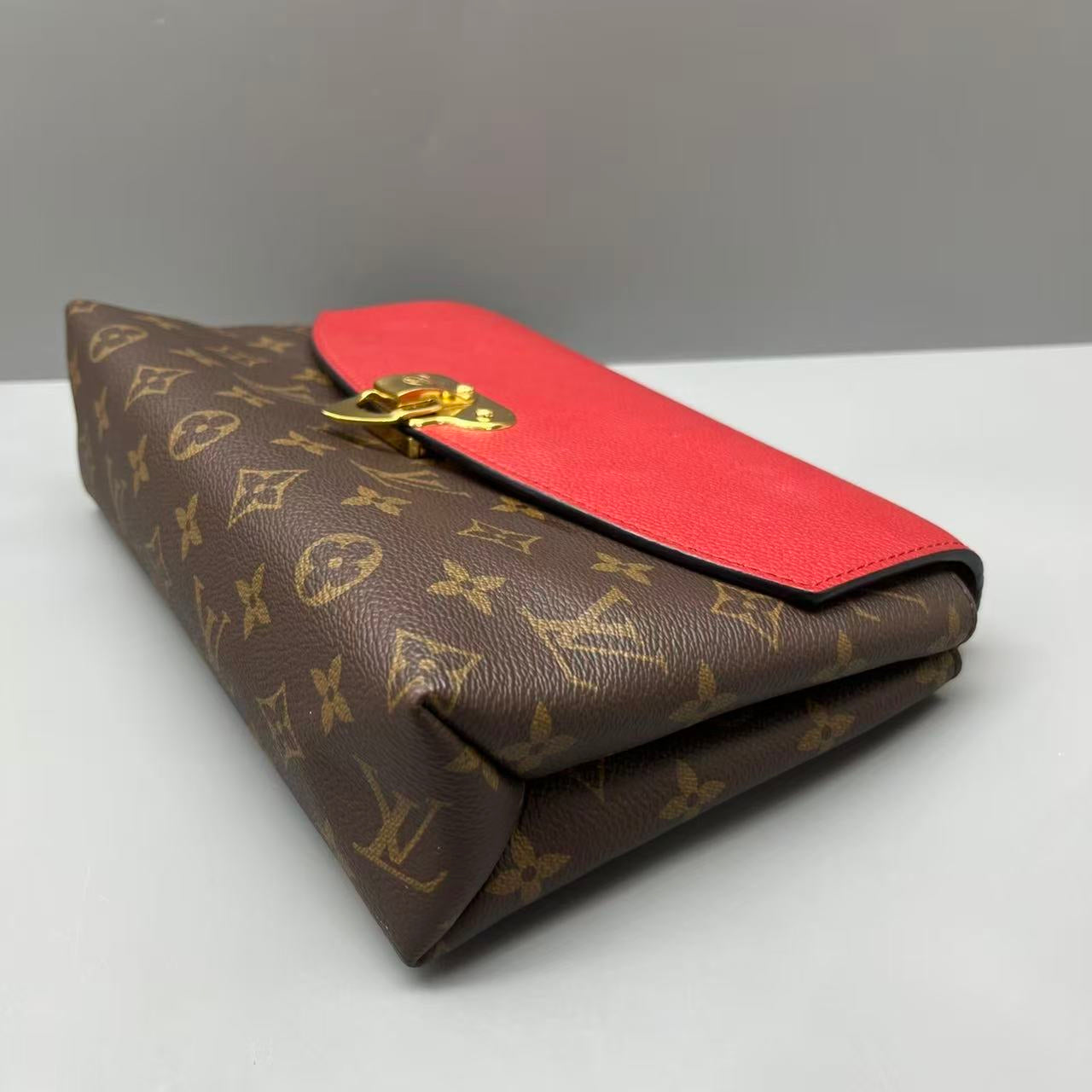 Louis Vuitton - Saint Placide - Monogram coated canvas and grained leather - Brown and Red - (small)