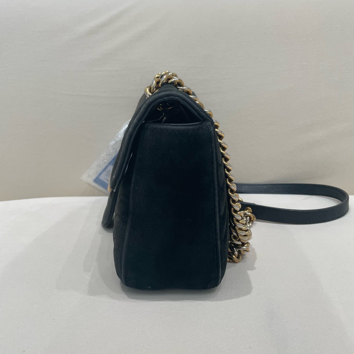 Gucci - GG Marmont Small Shoulder Bag - Velvet - Black - (small)