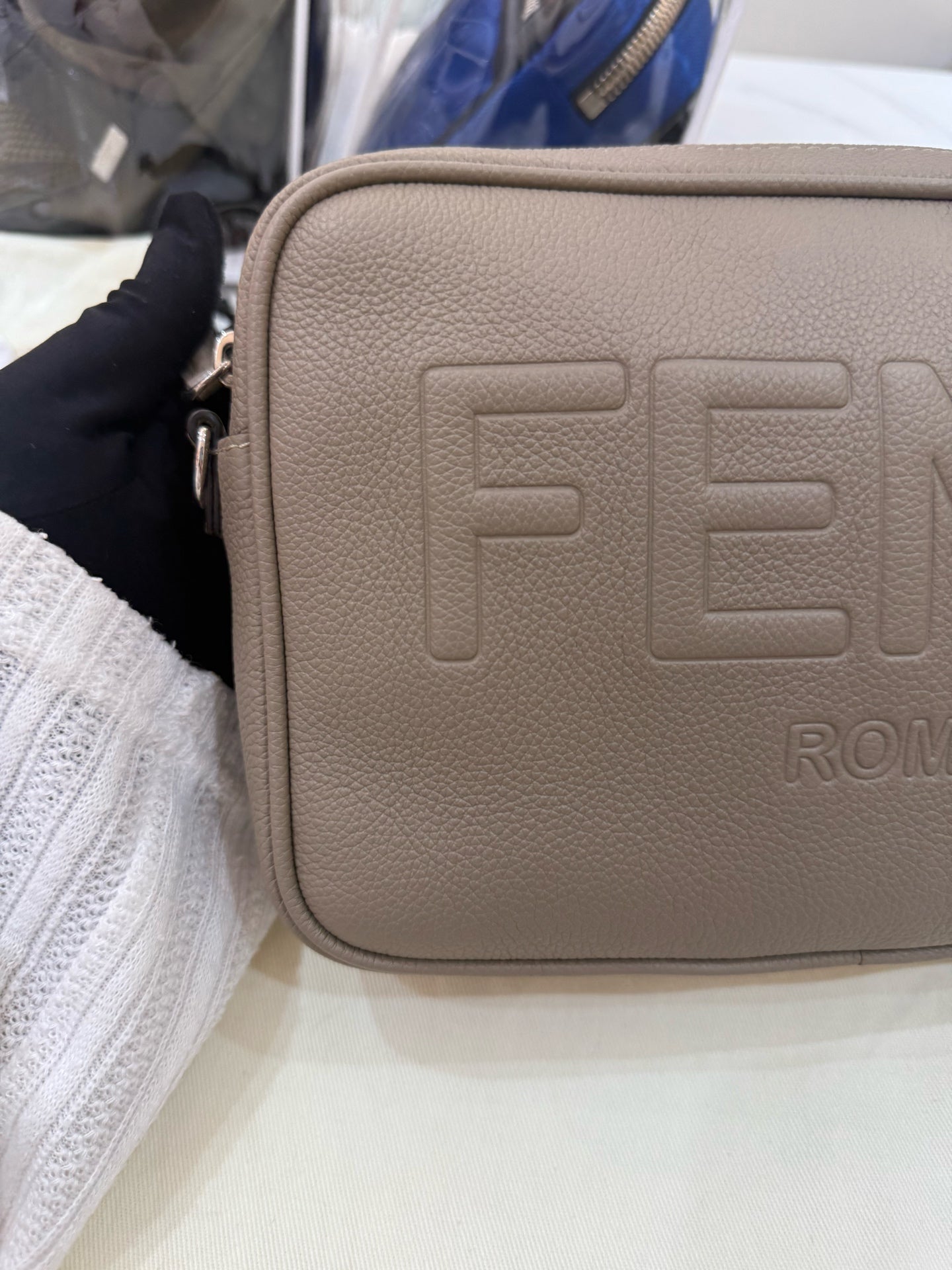 Fendi - Roma Camera Bag - Grained leather - Grey - (small)