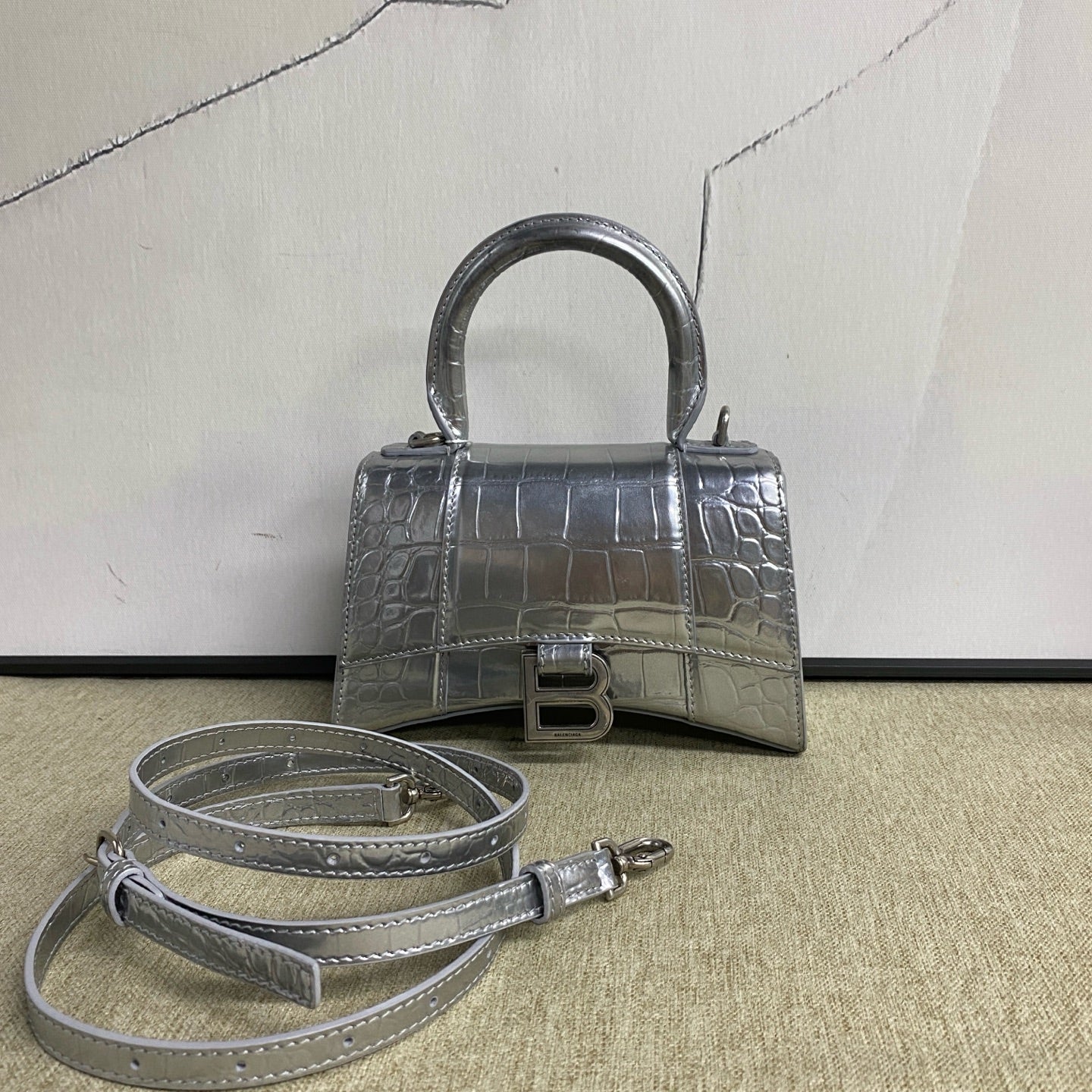 Balenciaga - Hourglass Bag XS - Leather - Silver - (Mini)
