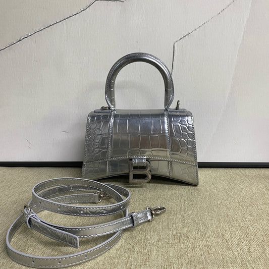 Balenciaga - Hourglass Bag XS - Leather - Silver - (Mini)