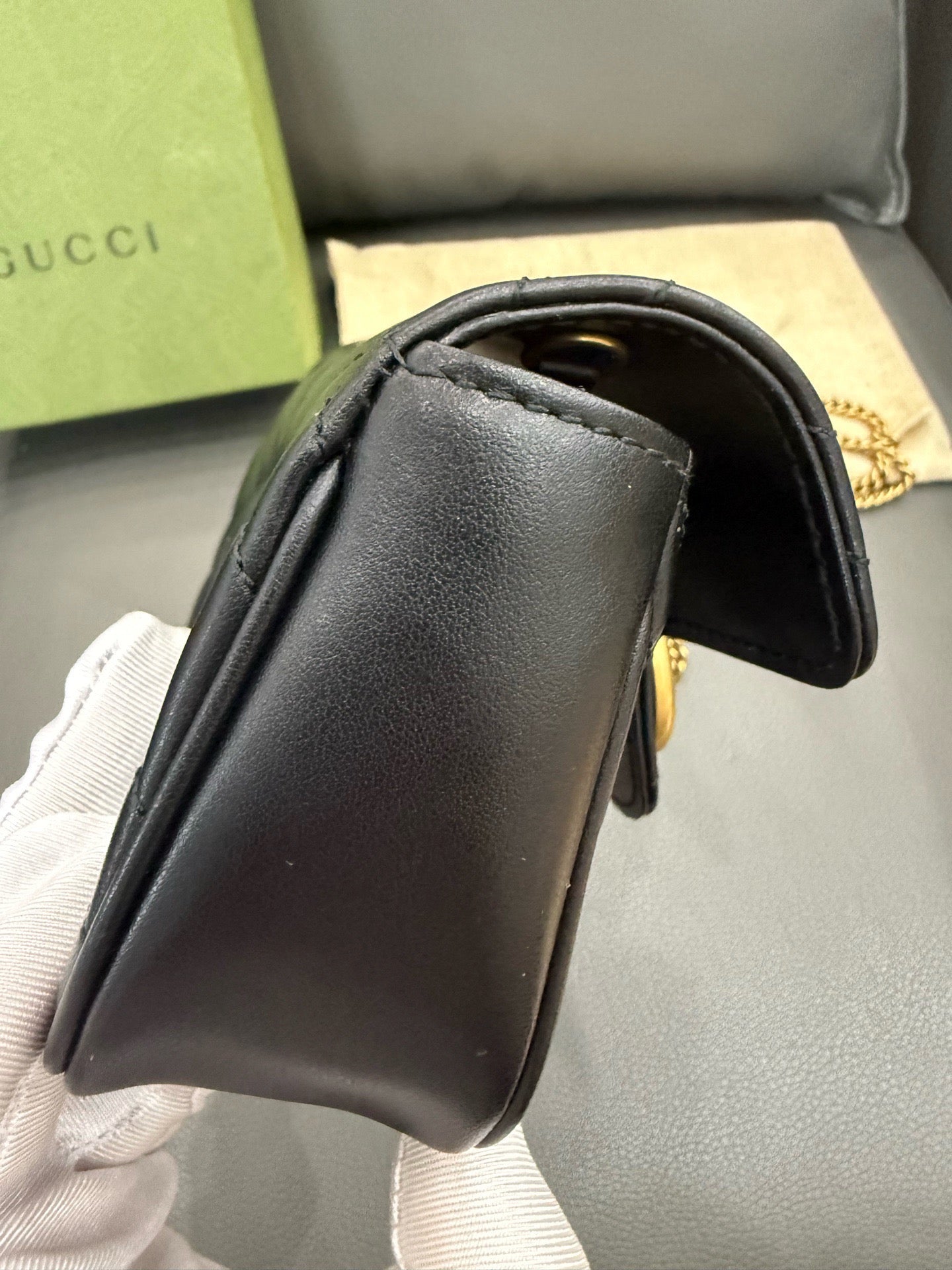 Gucci - Marmont Mini Flap Bag - Leather - Black - (mini)