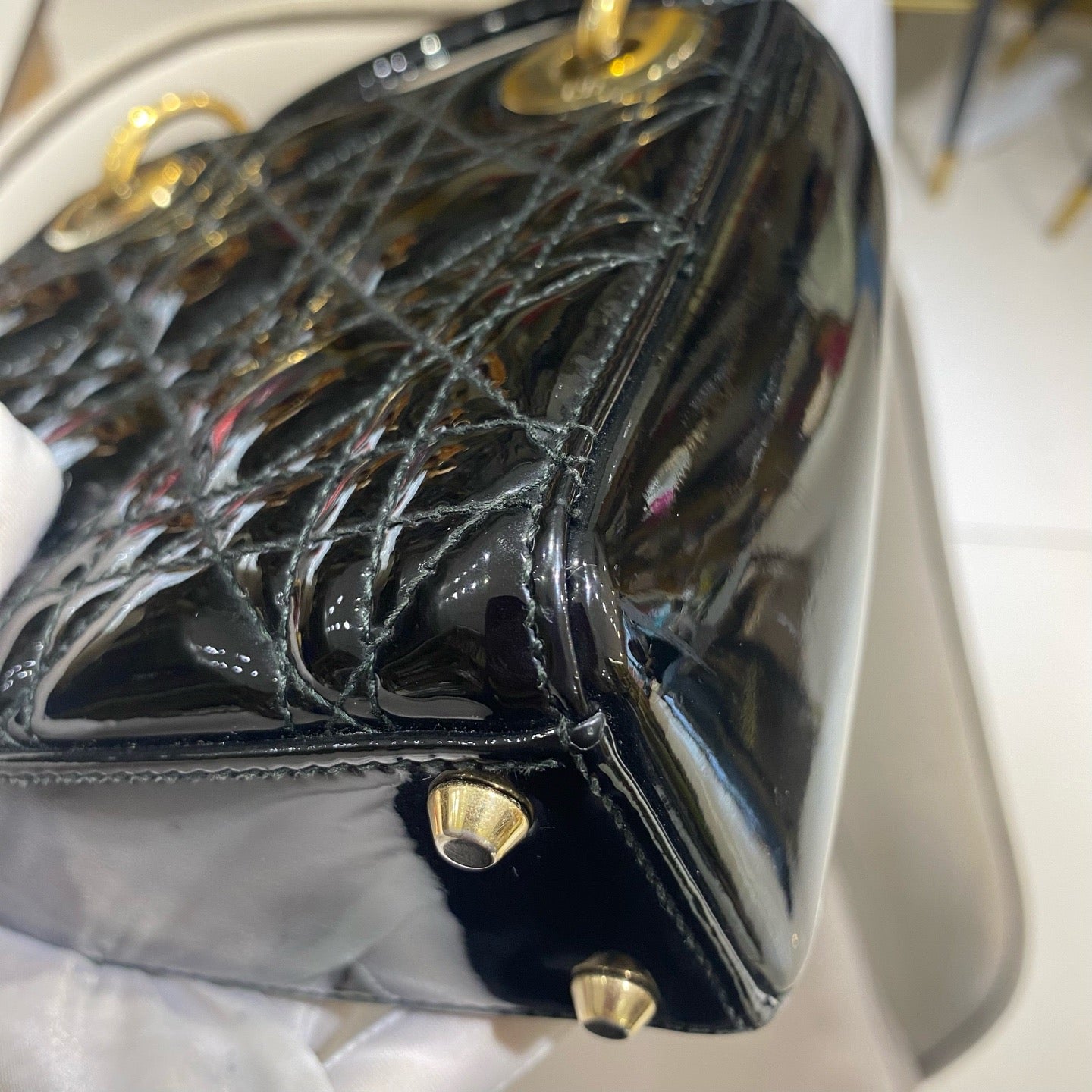 Dior - Lady Dior Mini - Patent leather - Black - (Mini)