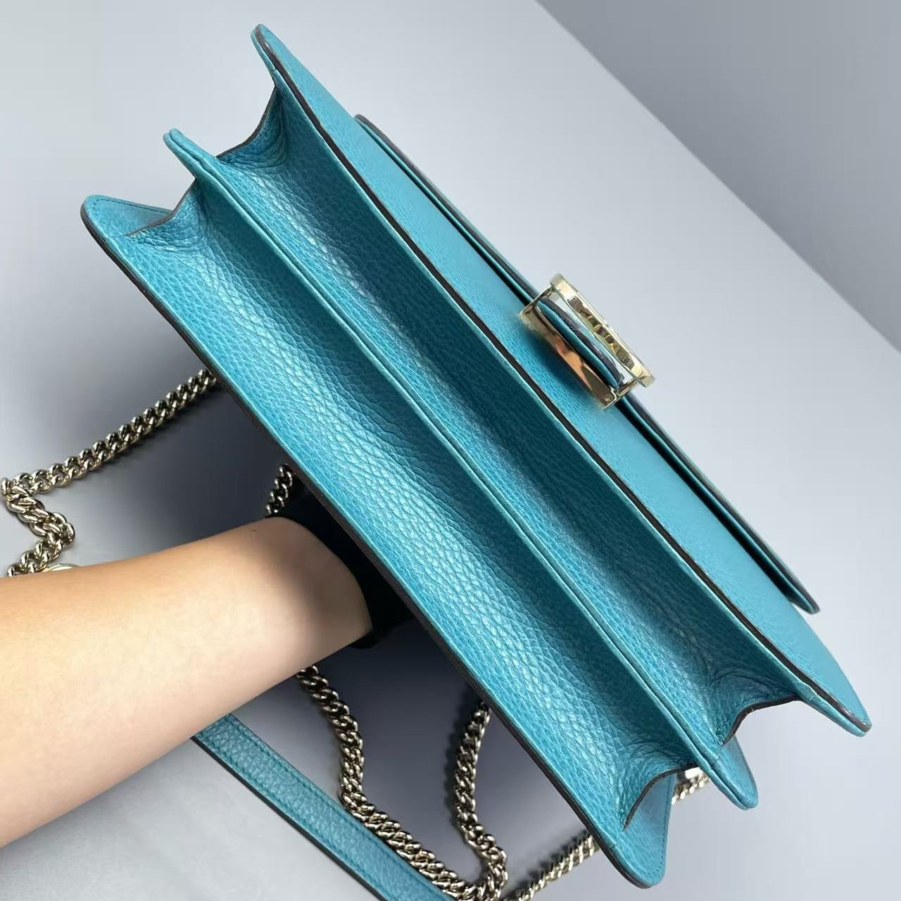 Gucci - Interlocking G Flap Shoulder Bag (Outlet Edition) - Grained leather - Blue - (large)