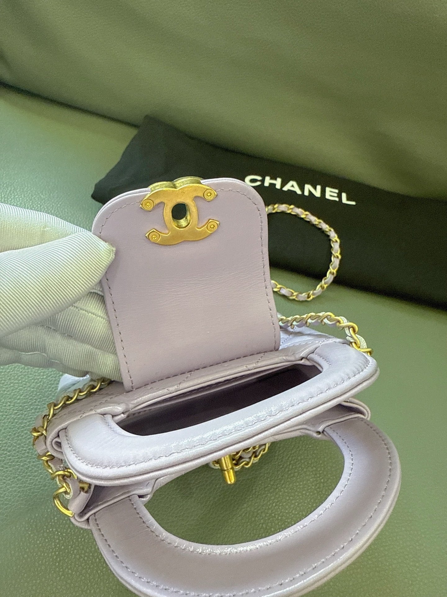 Chanel - 24P Kelly Nano Mini Flap Bag - Lambskin leather - Lavender Purple - (mini)