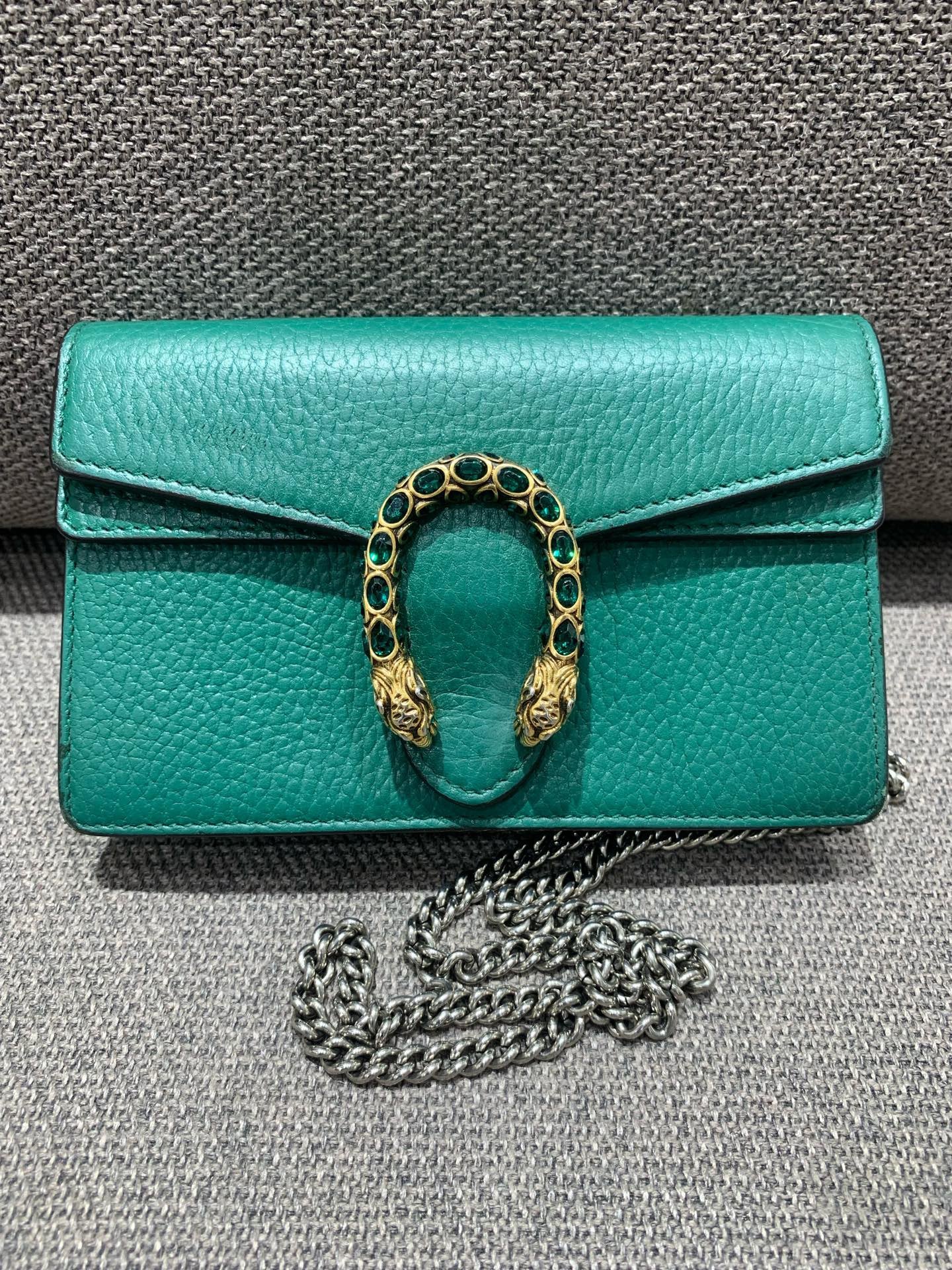 Gucci - Dionysus Supermini Chain Bag - Pebbled leather - Emerald Green - (mini)