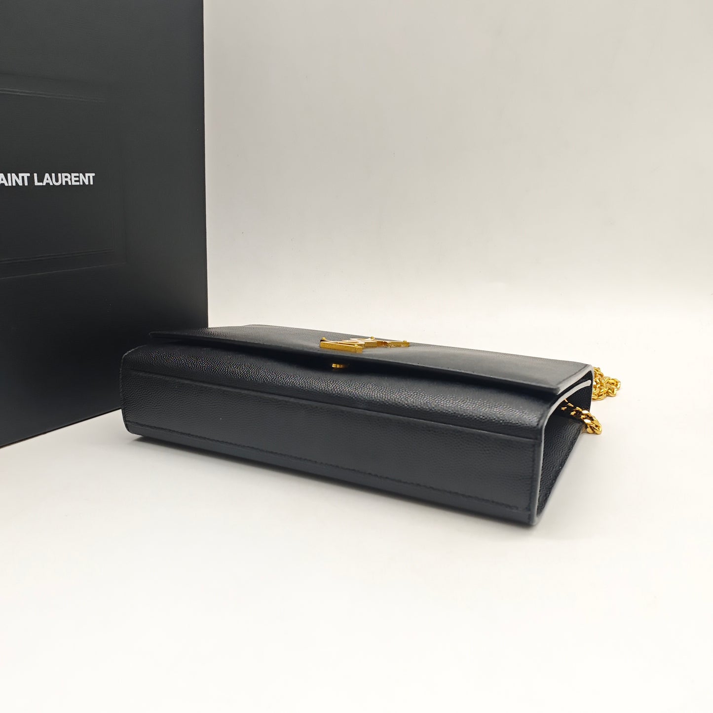 Saint Laurent - Kate - Grained calfskin leather - Black - (small)