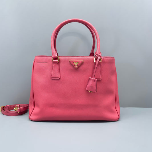 Prada - Saffiano Lux Galleria Tote - Saffiano leather - Pink - (Medium)