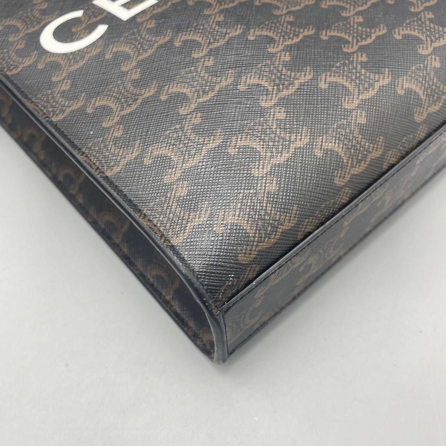 Celine - Mini Vertical Cabas - Triomphe coated canvas and leather - Brown - (mini)