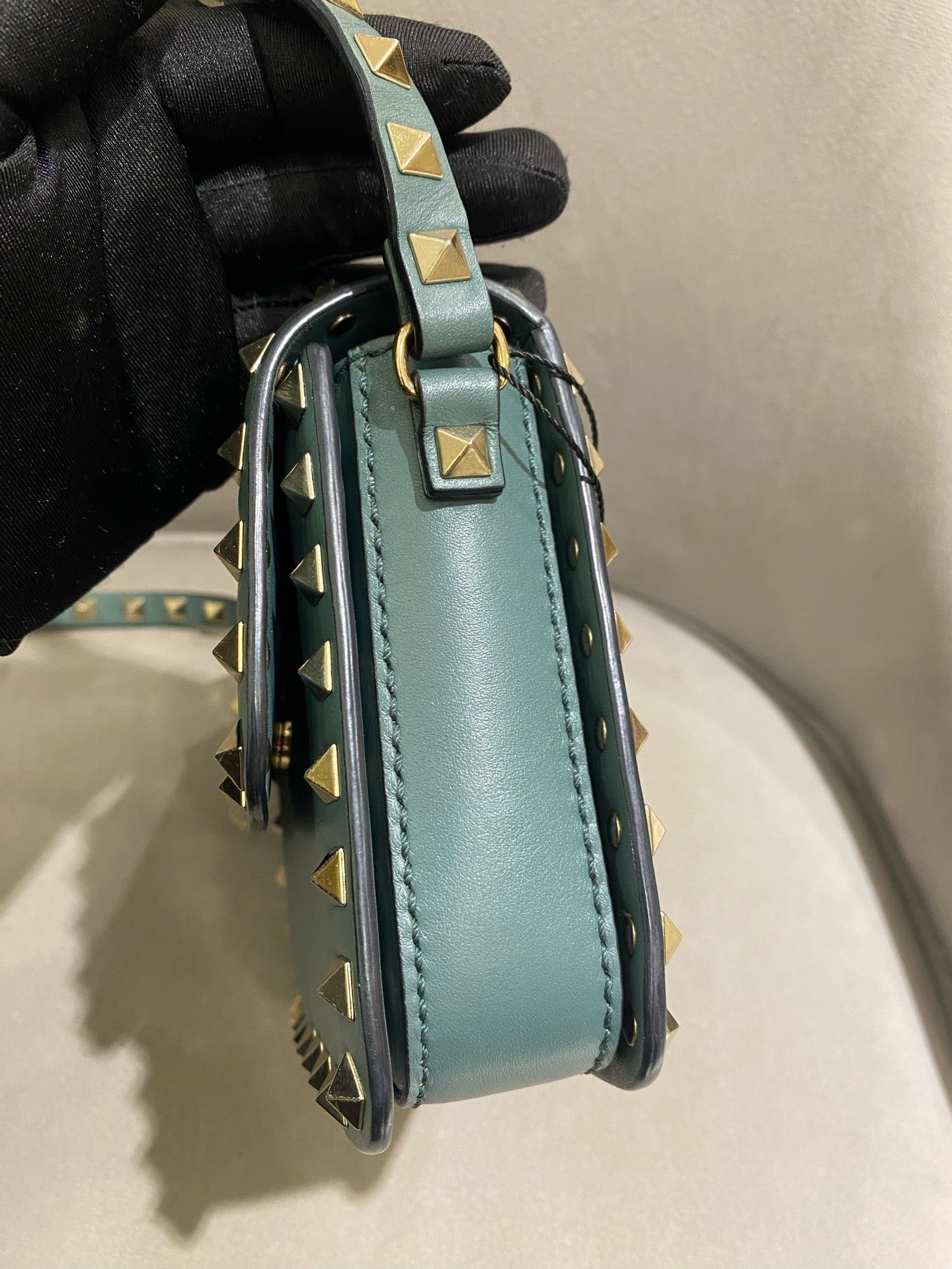 Valentino - Rockstud Mini Crossbody Bag - Leather - Sky Blue - (mini)