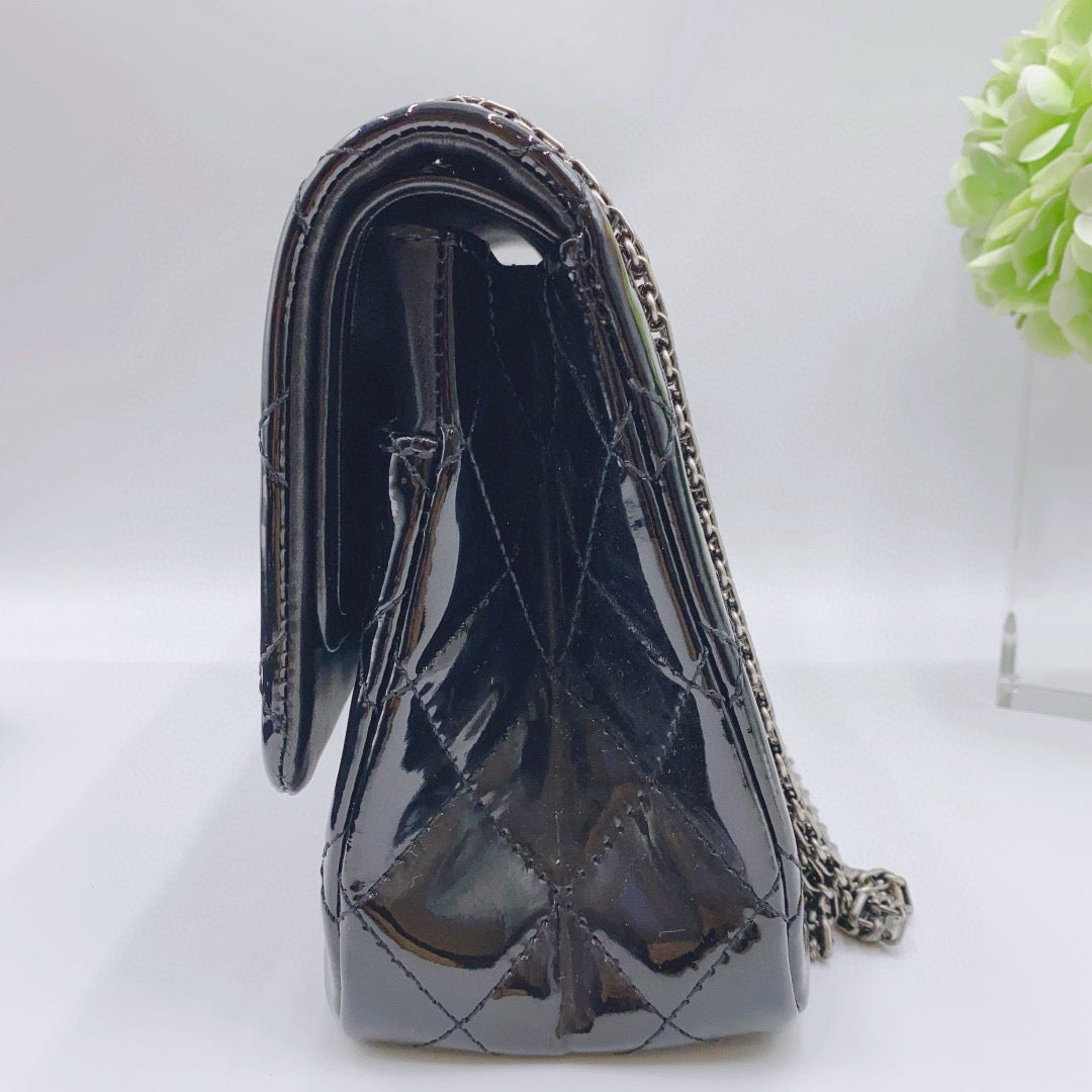 Chanel - 2.55 Reissue Maxi Double Flap - Patent leather - Black - (Large)