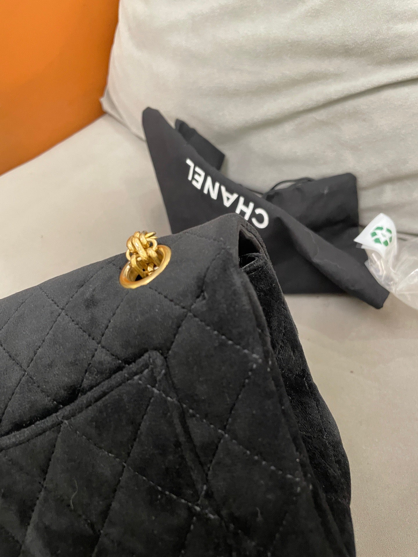 Chanel - 2.55 Mini Flap Bag - Velvet - Black - (mini)