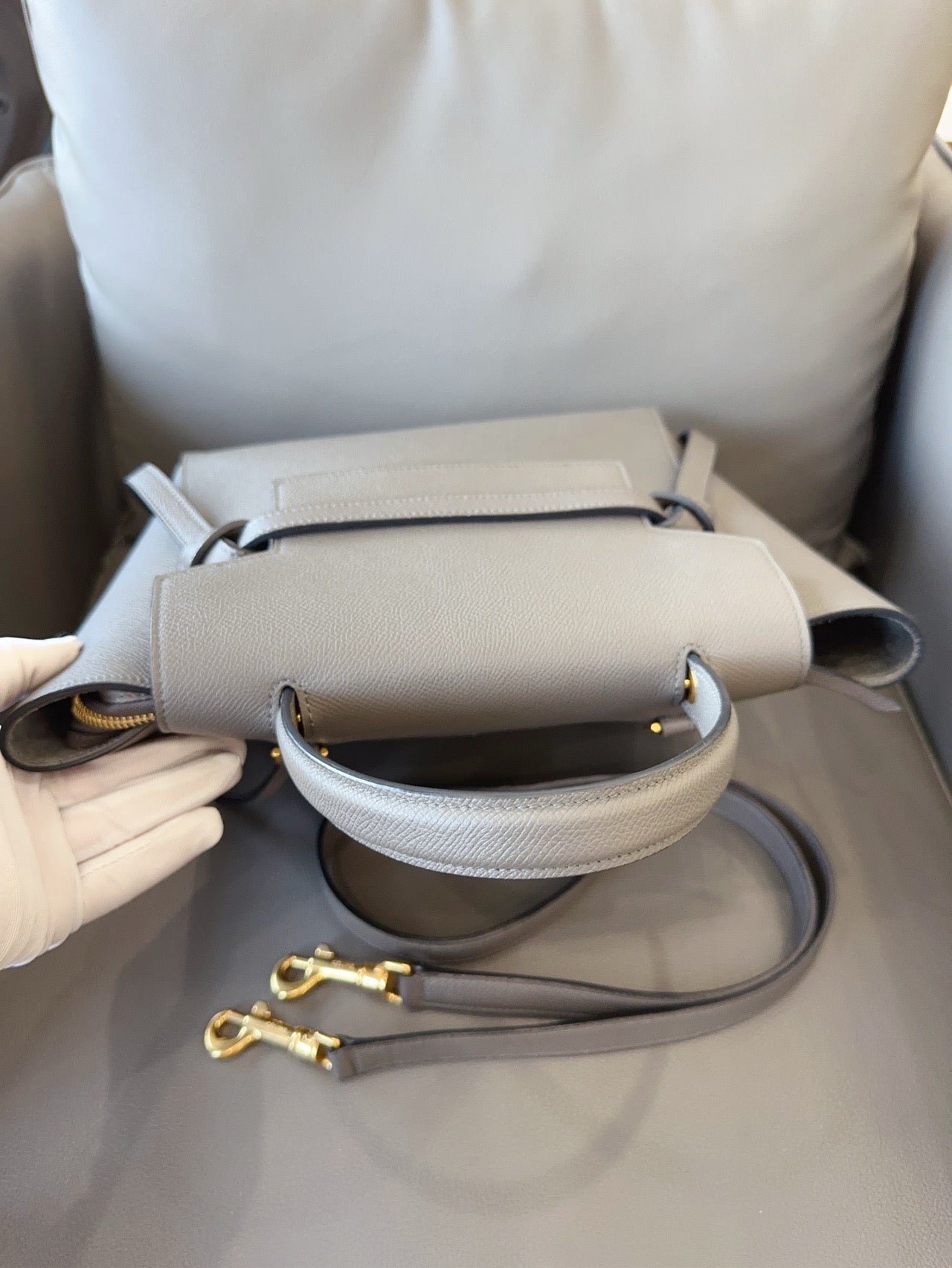 Celine - Belt Bag (Micro) - Grained calfskin leather - Grey - (Micro)