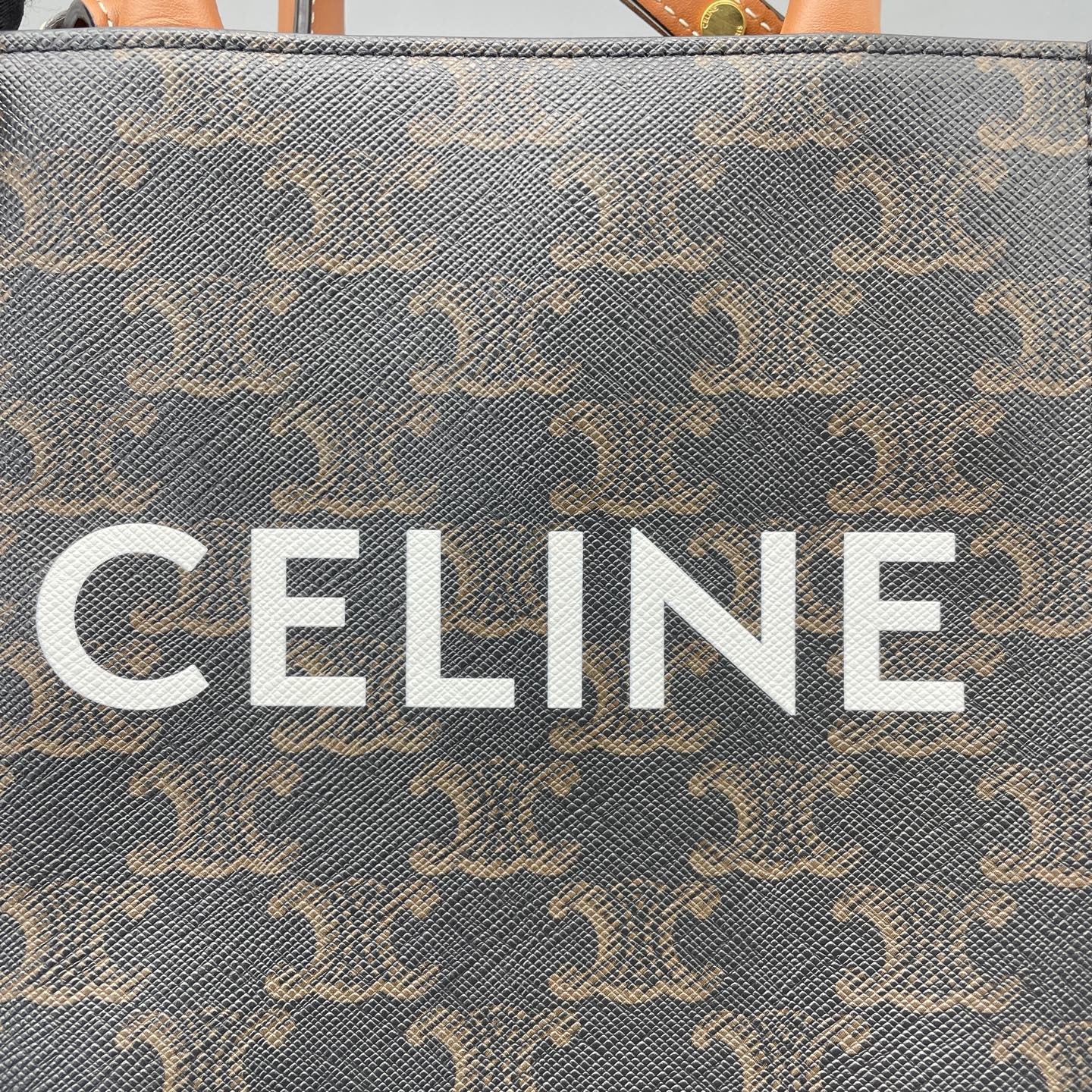 Celine - Mini Vertical Cabas - Triomphe coated canvas and leather - Brown - (mini)