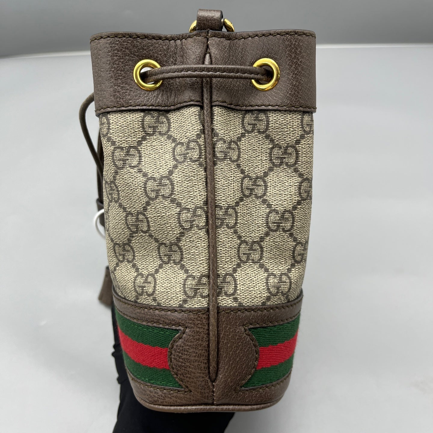 Gucci - Ophidia Mini Bucket Bag - GG Supreme canvas with leather trim - Brown - (mini)
