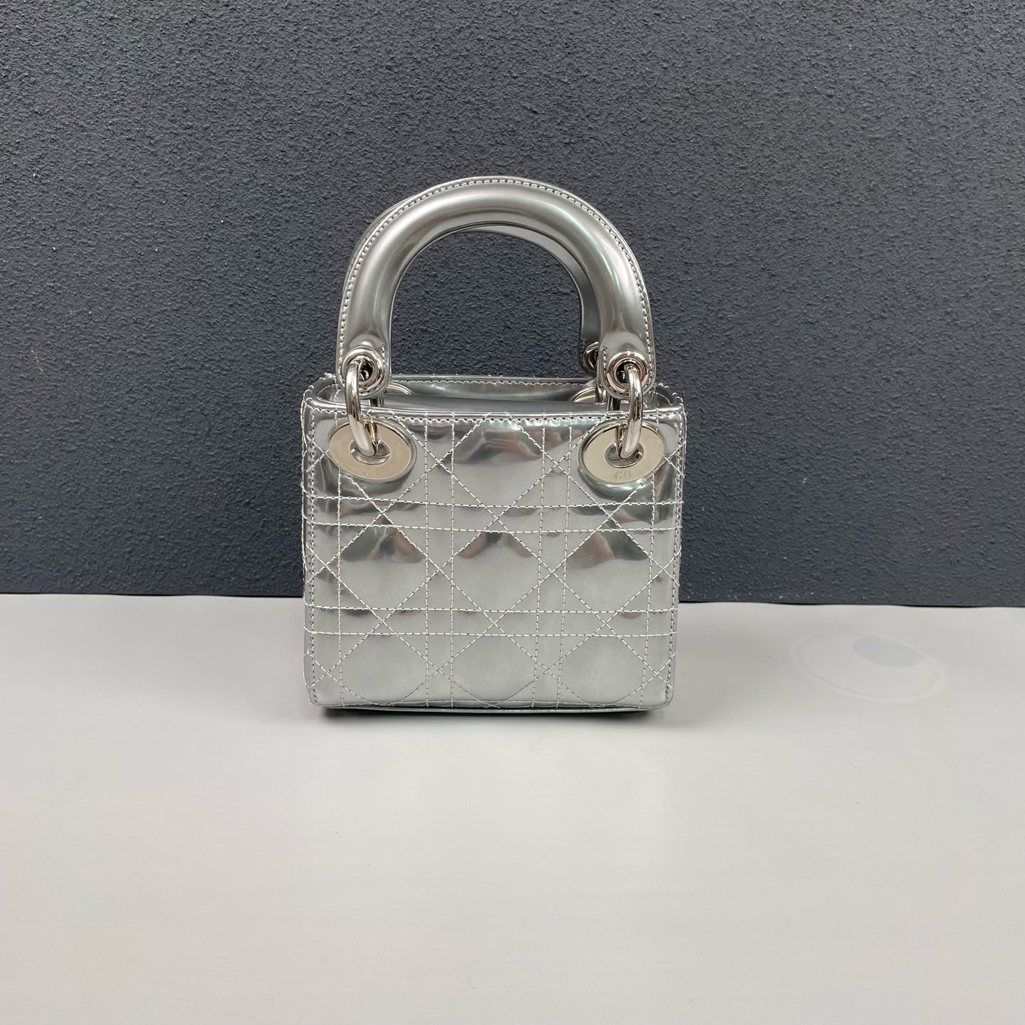 Dior - Limited Edition Lady Dior Mini Bear Bag - Patent leather - Silver - (mini)
