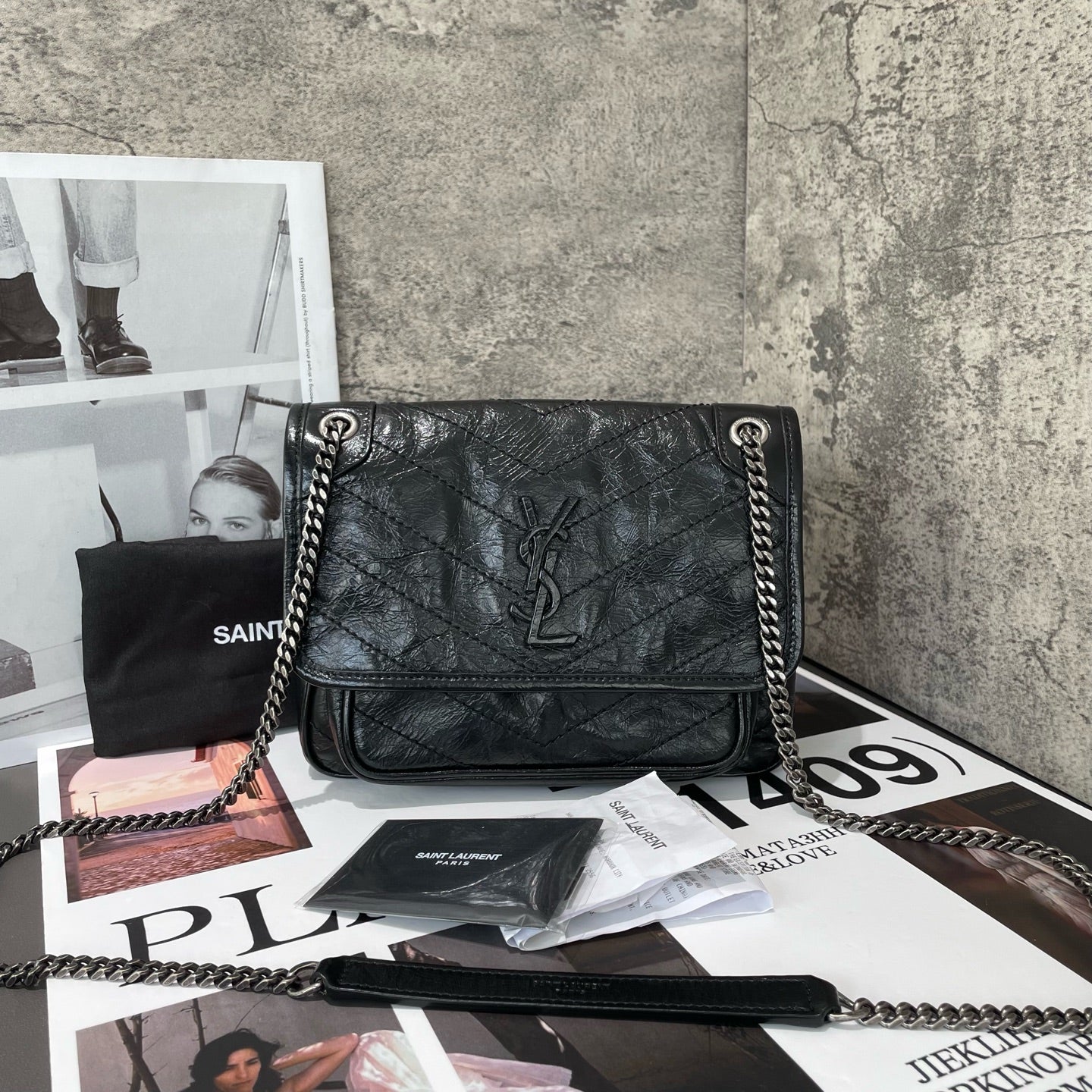 Saint Laurent - Niki Baby Chain Bag - Leather - Black - (small)