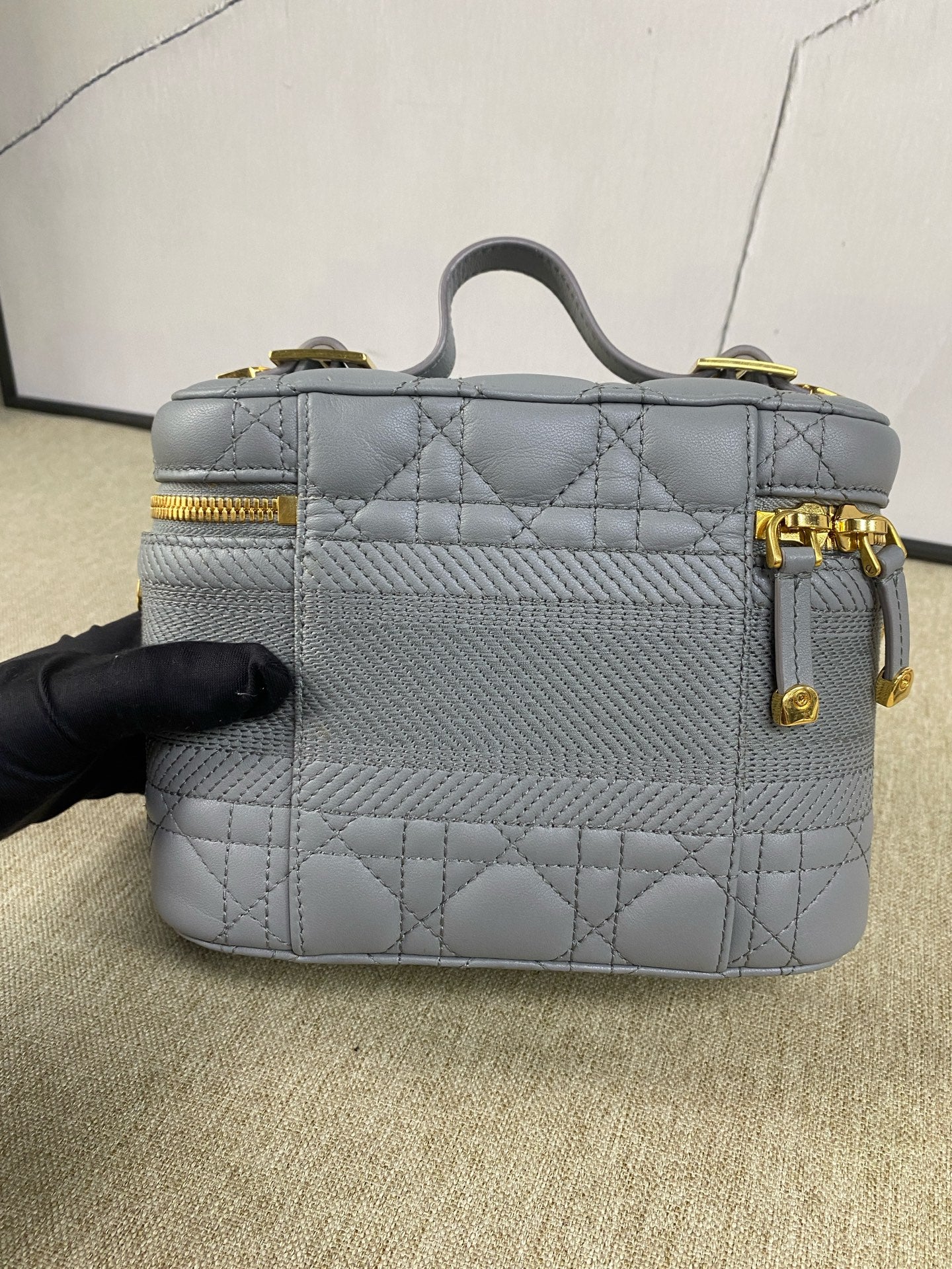 Dior - Travel Vanity Case Small - Lambskin leather and textile - Grey - (Small)