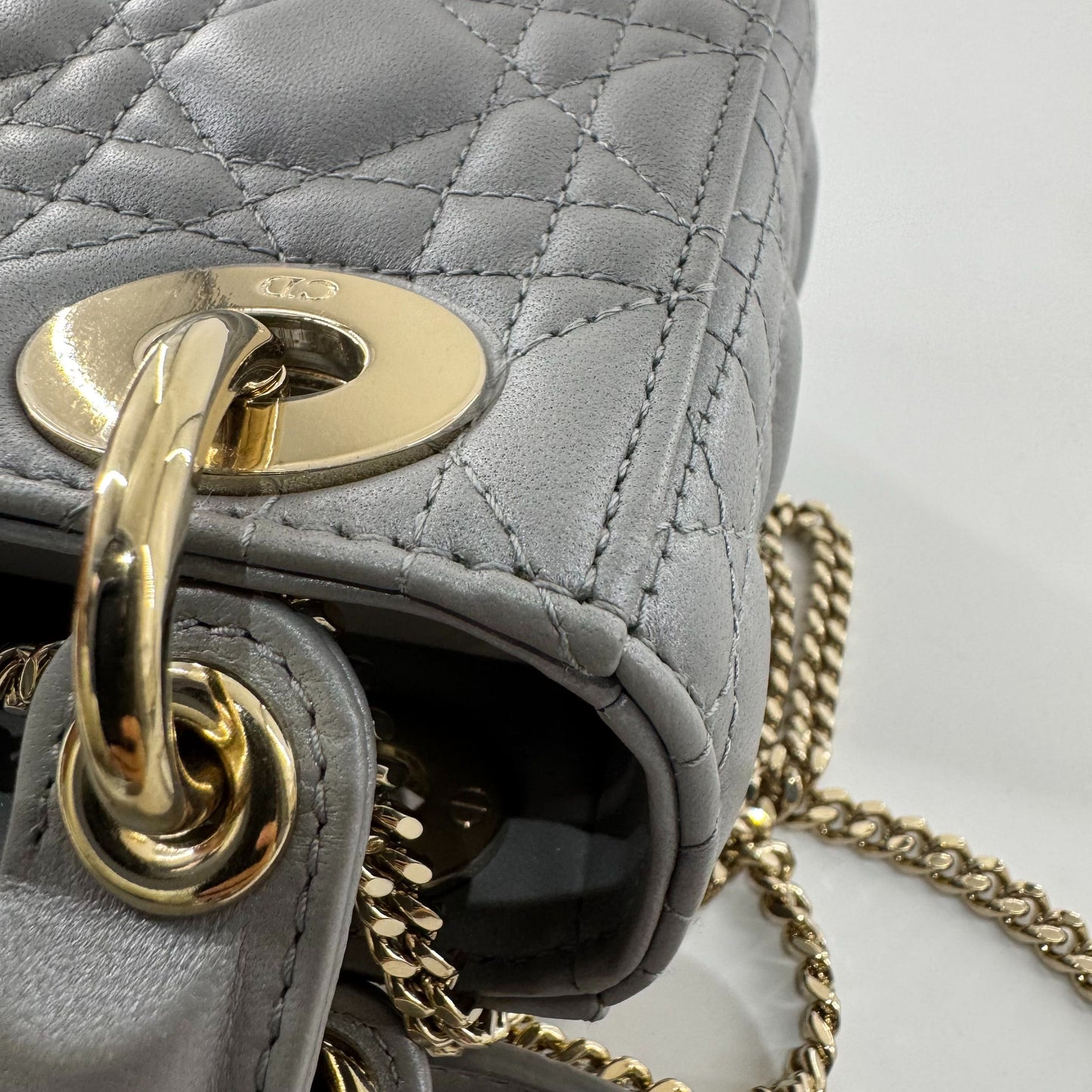 Dior - Lady Dior Mini - Lambskin leather - Grey - (mini)