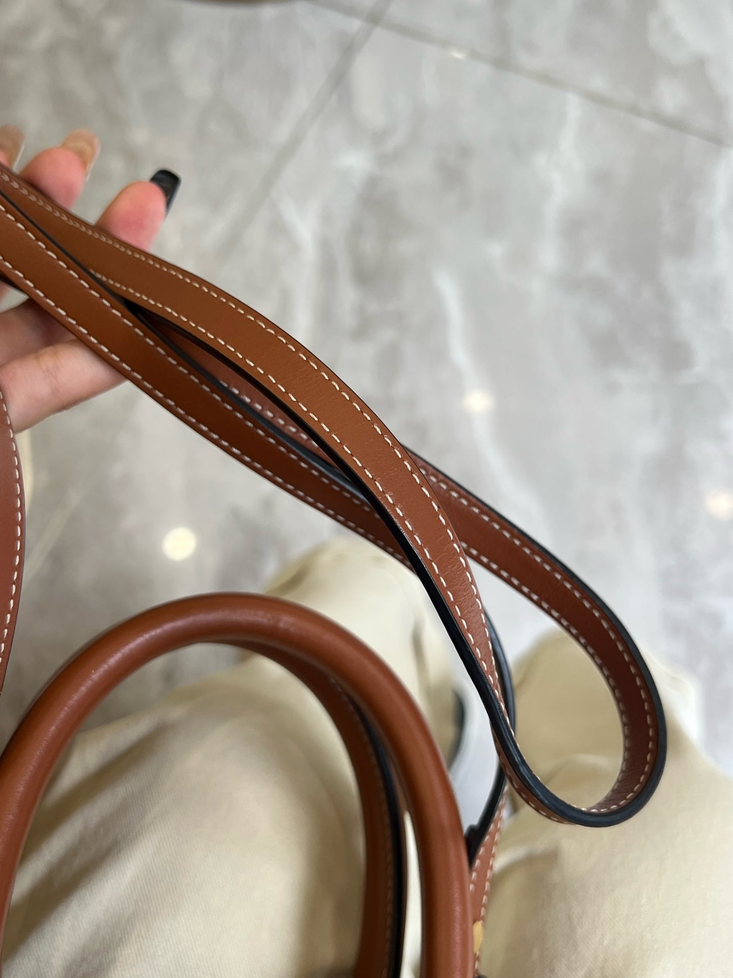 Celine - Cabas Vertical Mini - Triomphe coated canvas and calfskin leather - Brown - (mini)