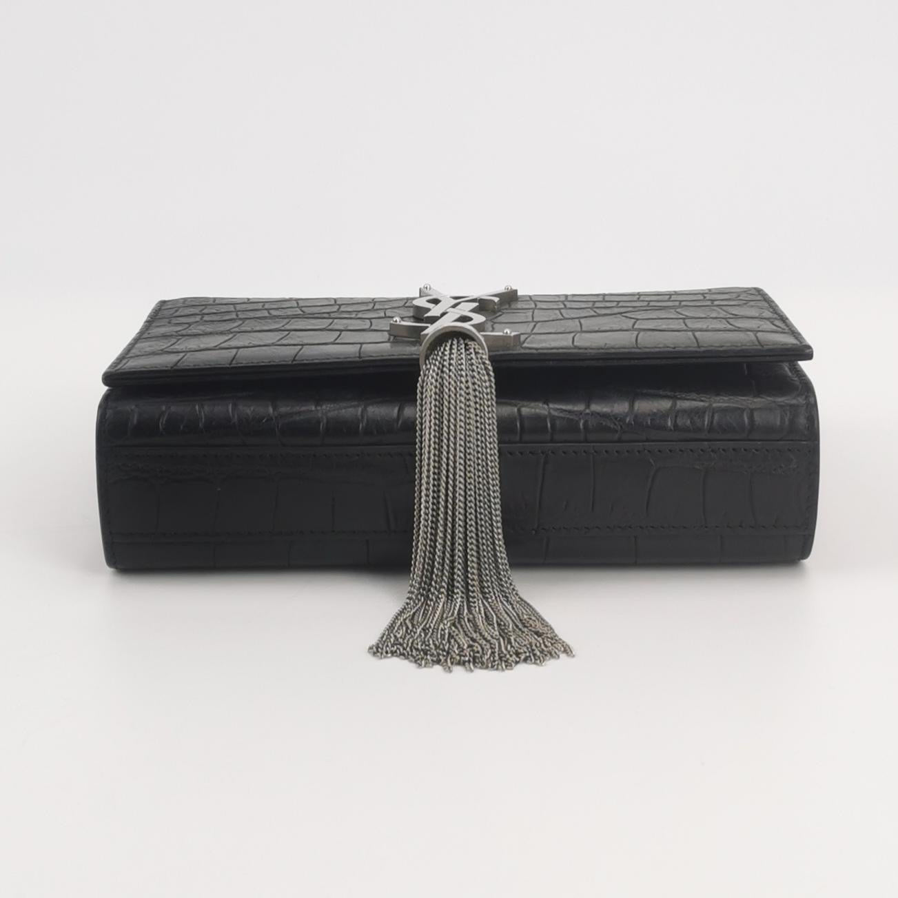 Saint Laurent - MONOGRAM KATE Tassel Handbag - Leather - Black - (mini)