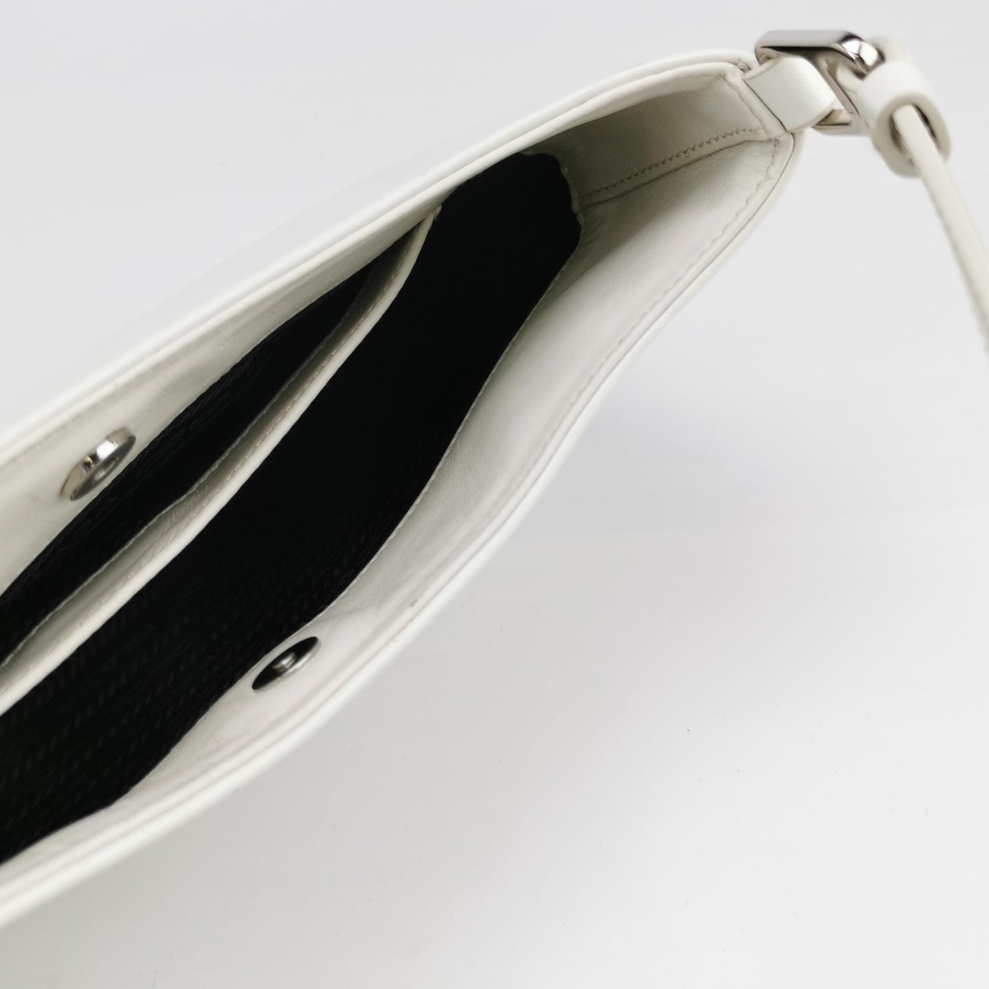 Prada - Spazzolato Leather Hobo Shoulder Bag 1BC499 - Spazzolato leather - White - (Medium)