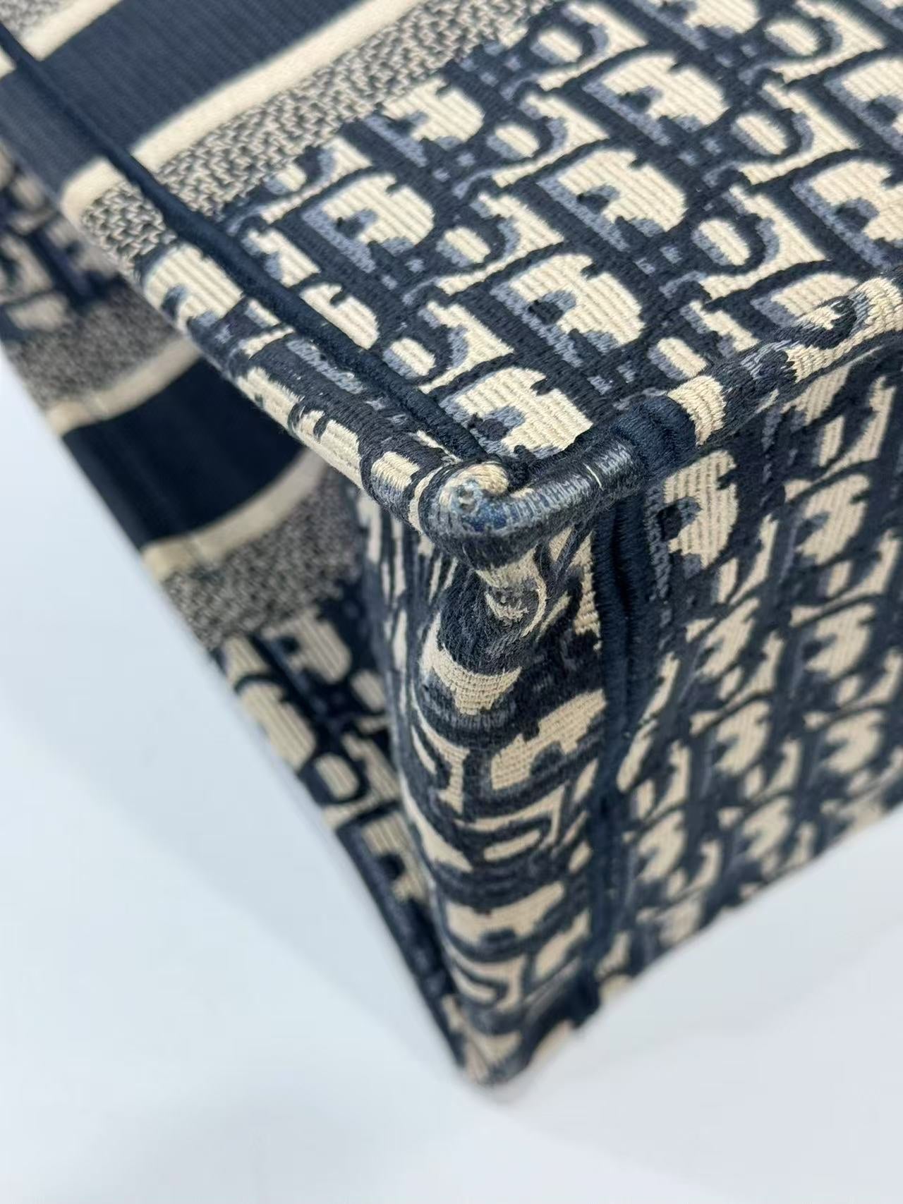 Dior - Book Tote - Embroidered canvas - Beige and Blue - (medium)