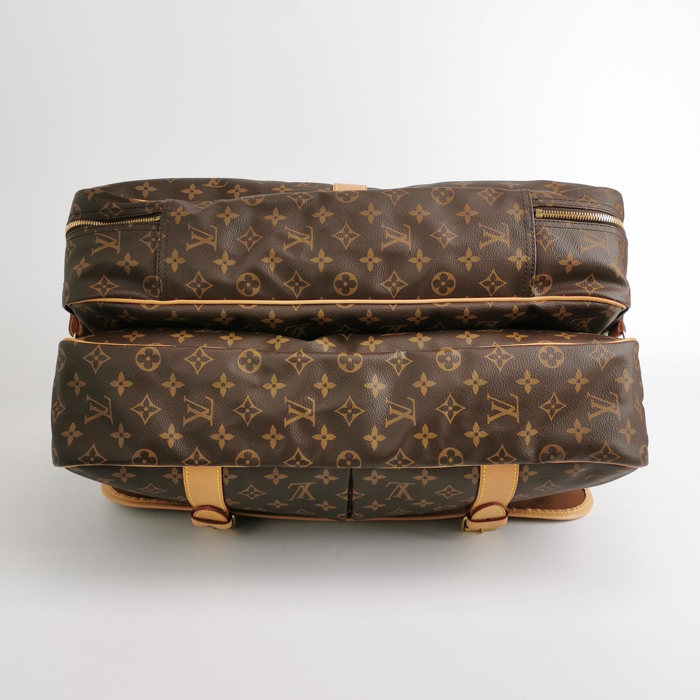 Louis Vuitton - Hunting Bag M41140 - Monogram canvas with cowhide leather trim - Brown - (Large)