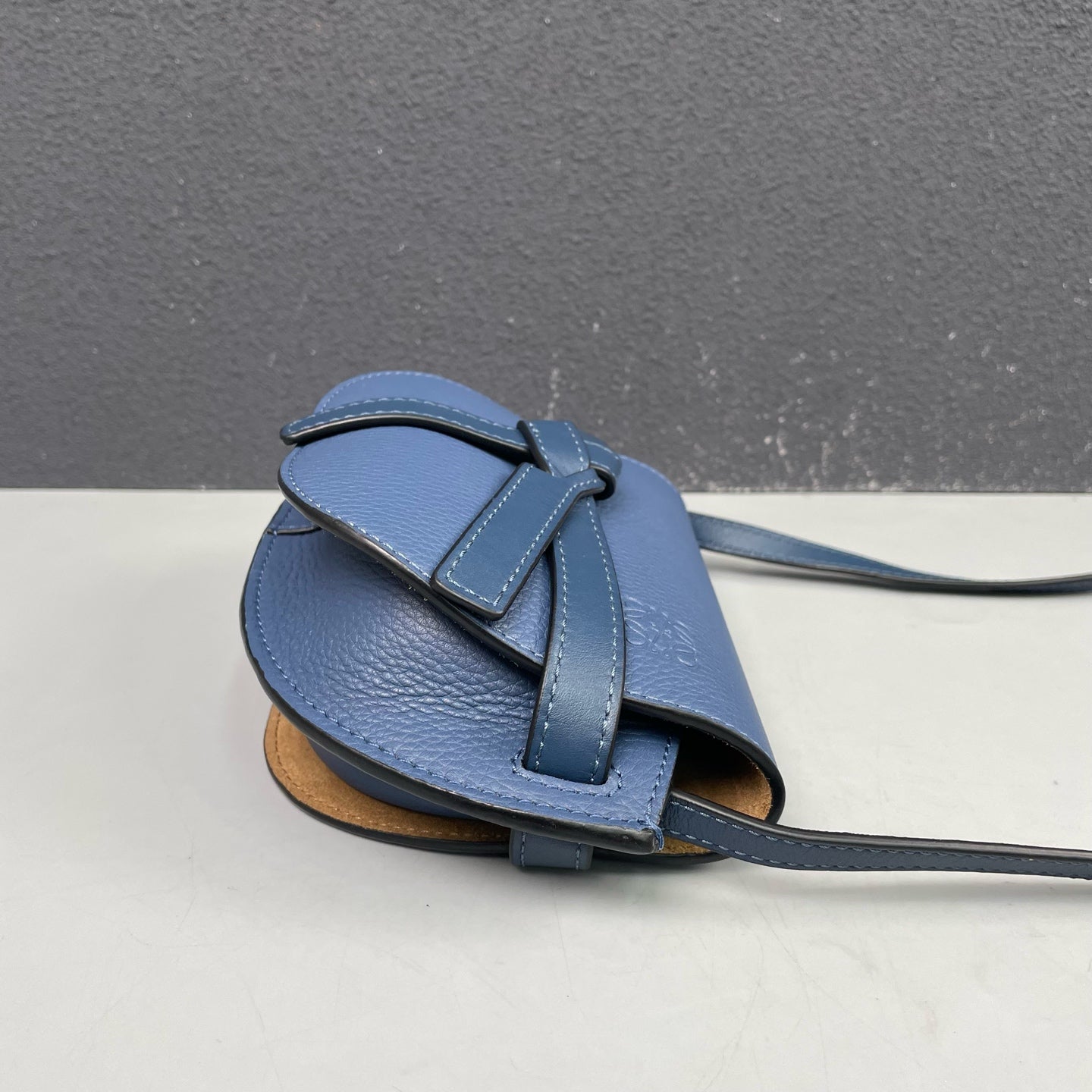 Loewe - Gate Mini Crossbody Bag - Grained calfskin leather exterior with suede lining - Navy - (mini)