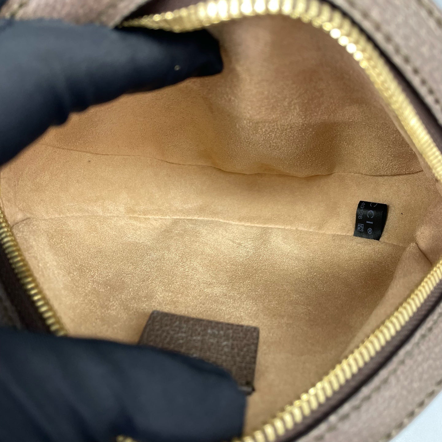Gucci - Ophidia Round Mini Bag - GG Supreme canvas, Grained leather - Brown - (mini)