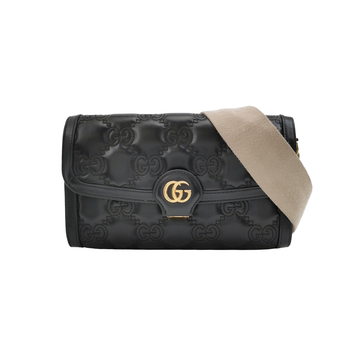 Gucci - GG Matelassé Small Shoulder Bag - Leather - Black - (Small)
