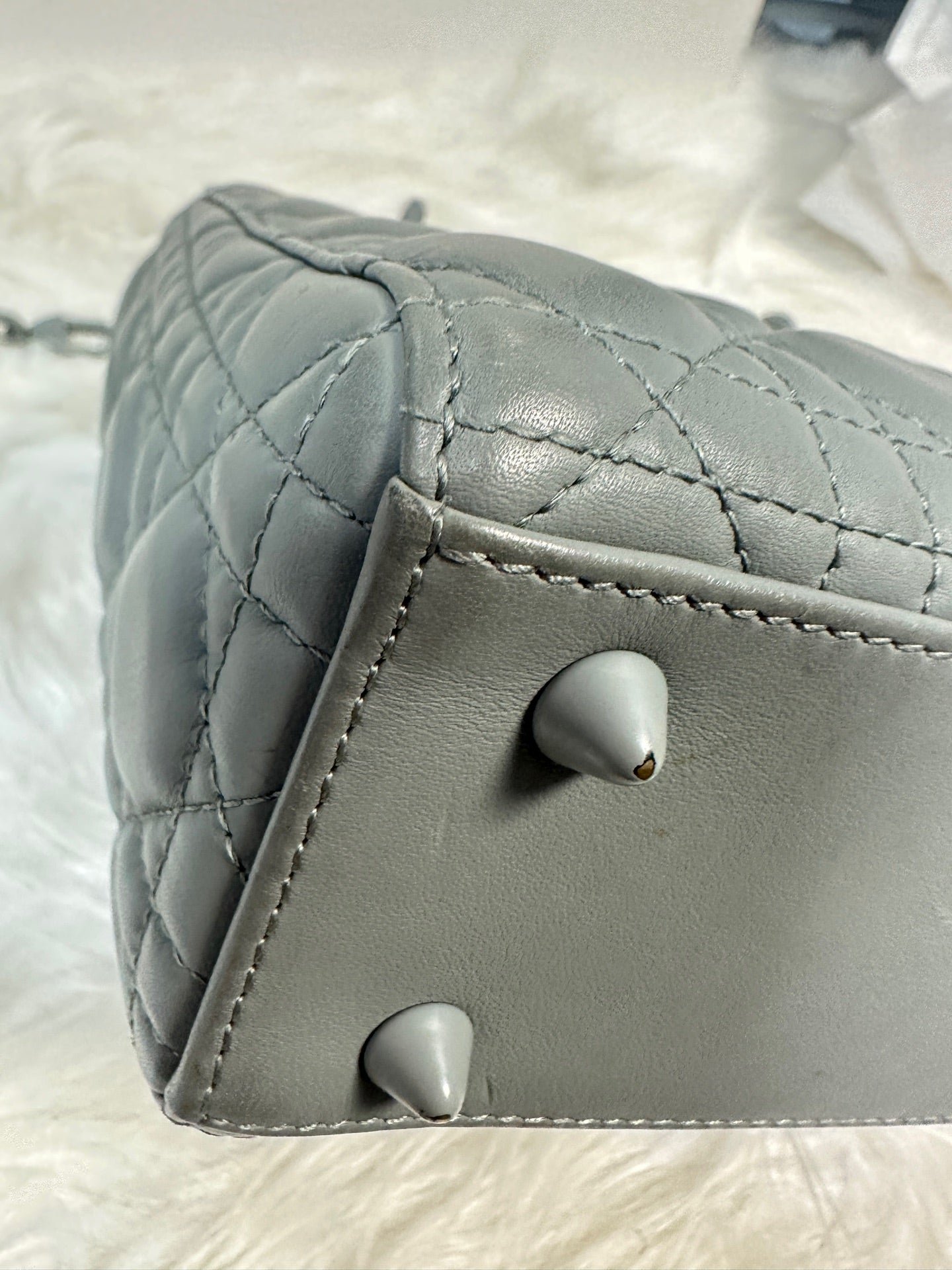 Dior - Lady Dior - Leather - Grey - (Small)