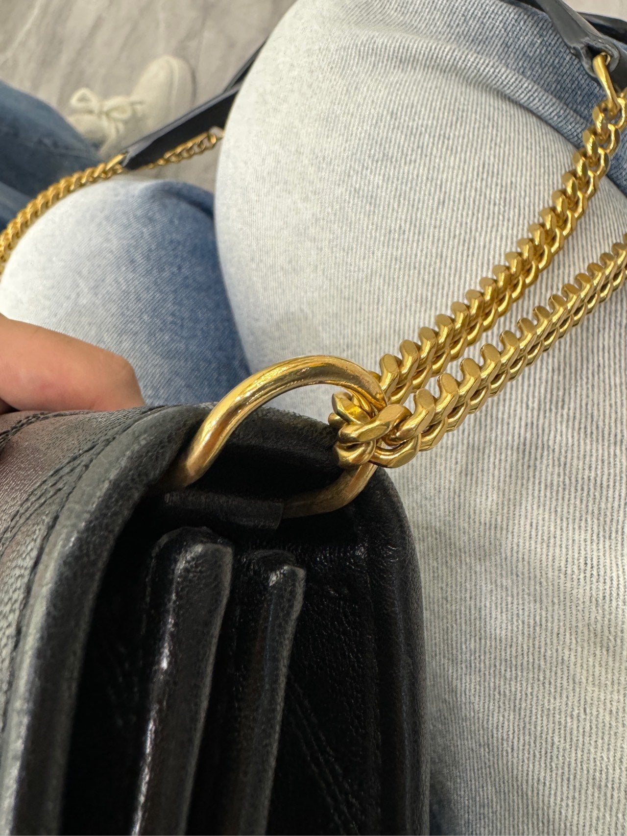 Saint Laurent - Becky Flap Bag - Pebbled calfskin leather - Black - (Medium)